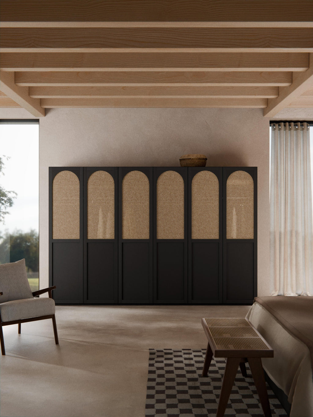 Jeanne Modular Hinged Door Wardrobe, 300 cm Wide, in various sizes