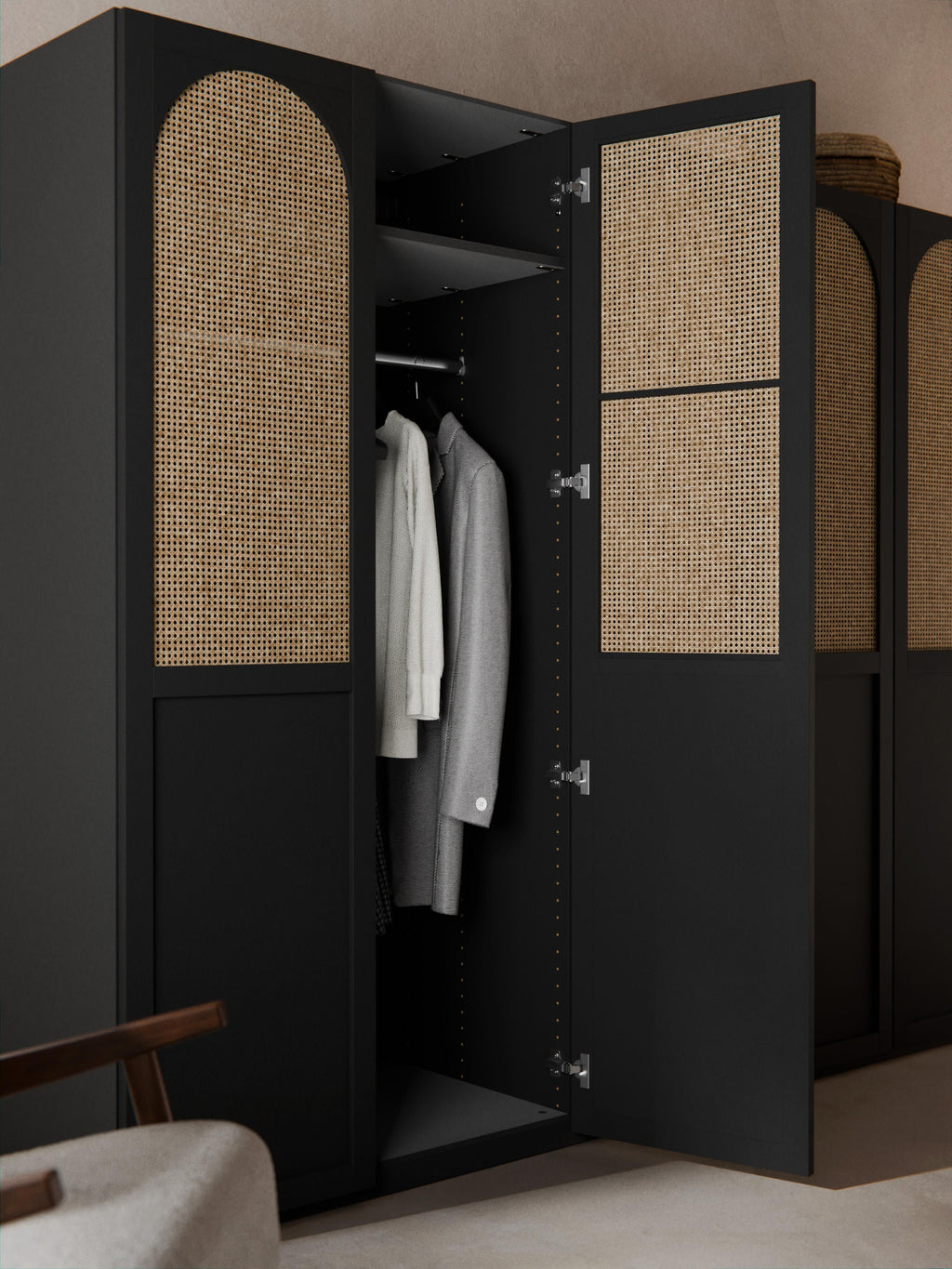 Jeanne Modular Hinged Door Wardrobe, 300 cm Wide, in various sizes