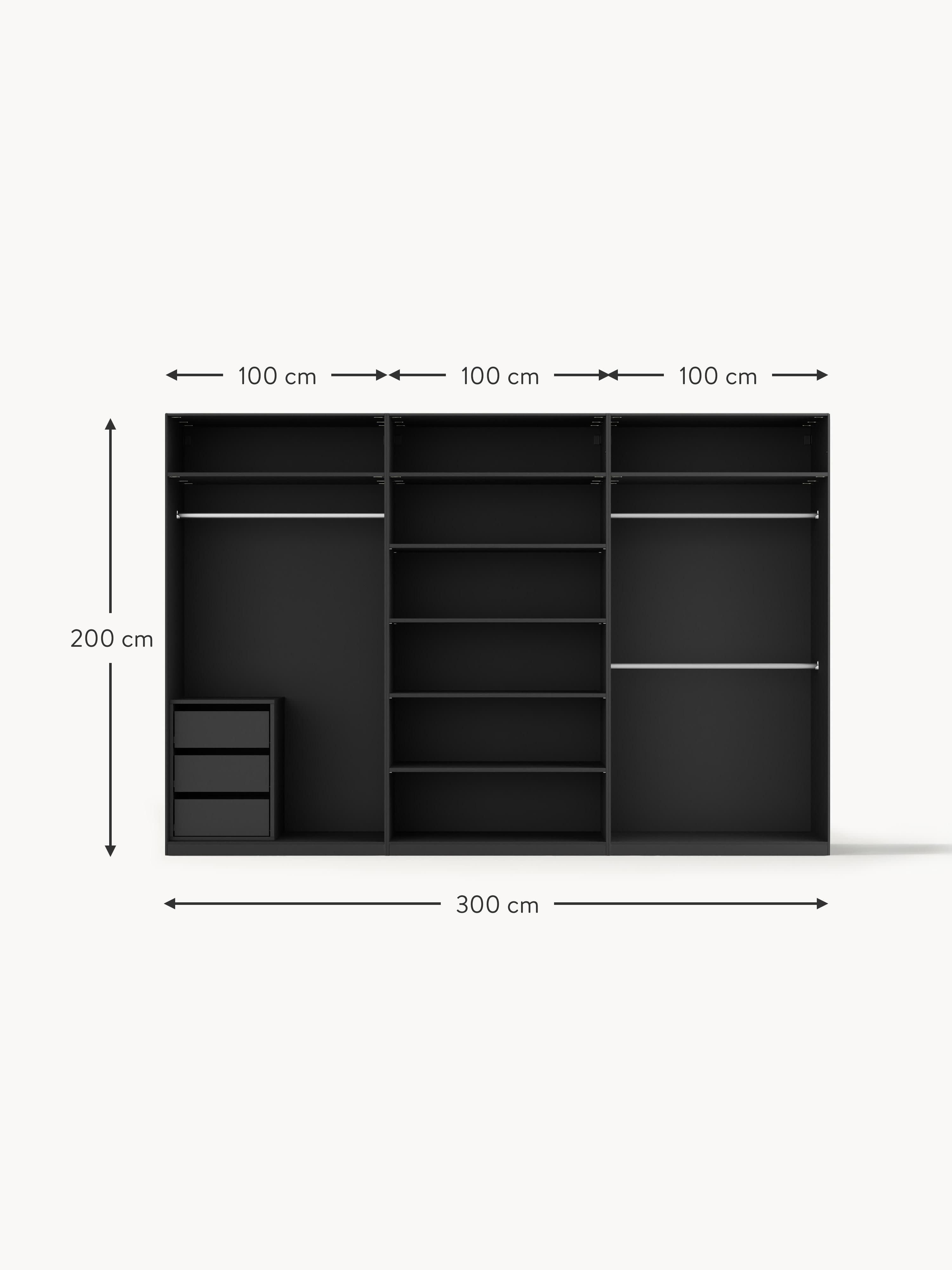 Jeanne Modular Hinged Door Wardrobe, 300 cm Wide, in various sizes