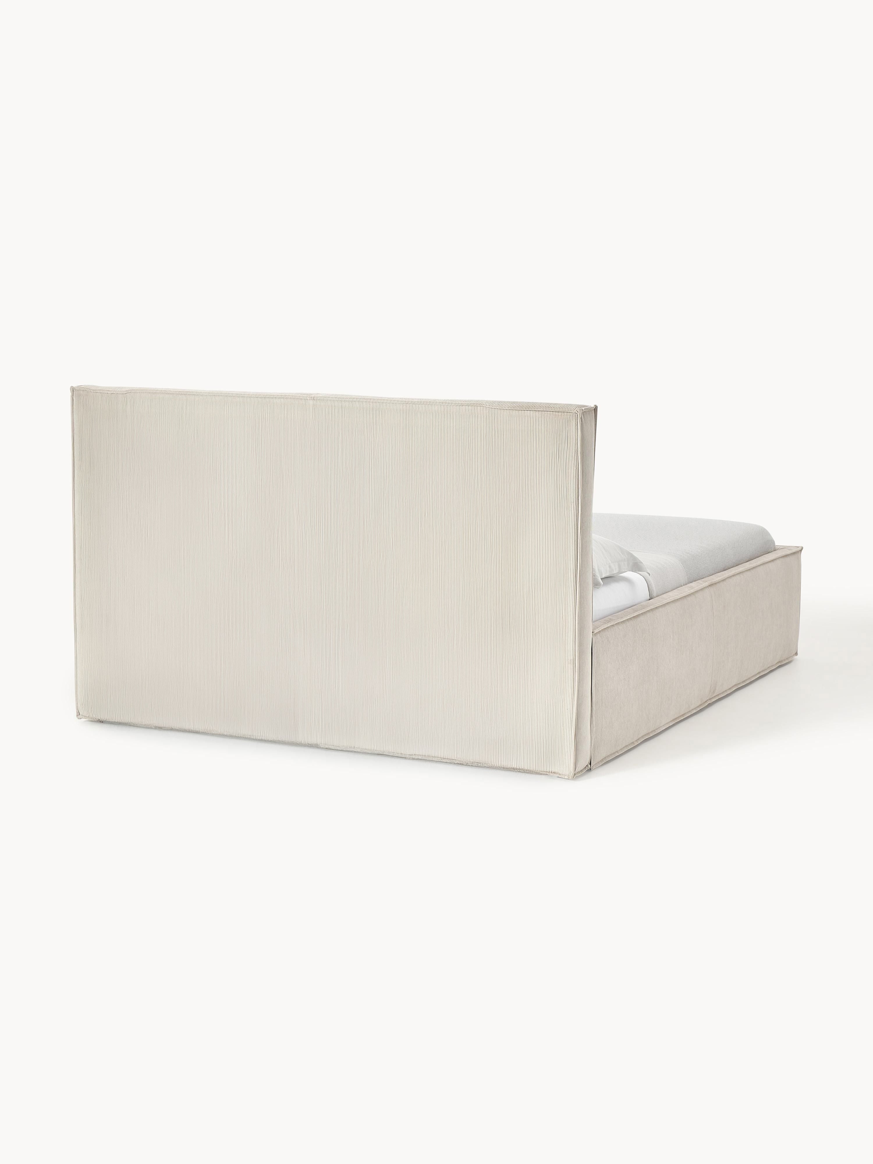 Dream Upholstered Corduroy Bed with Storage Space