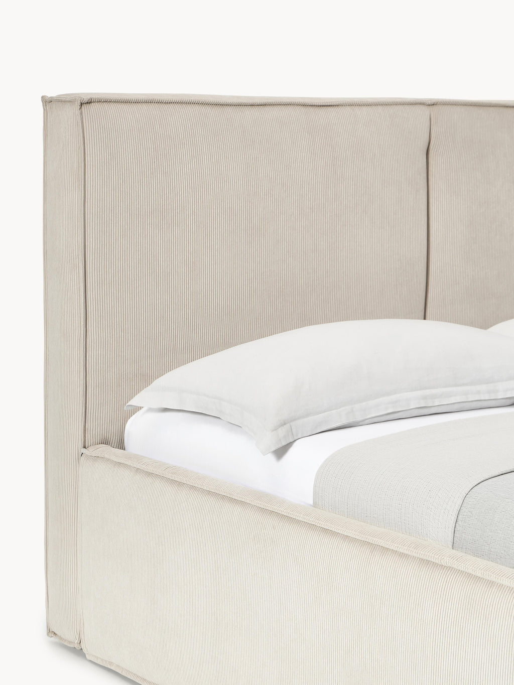 Dream Upholstered Corduroy Bed with Storage Space