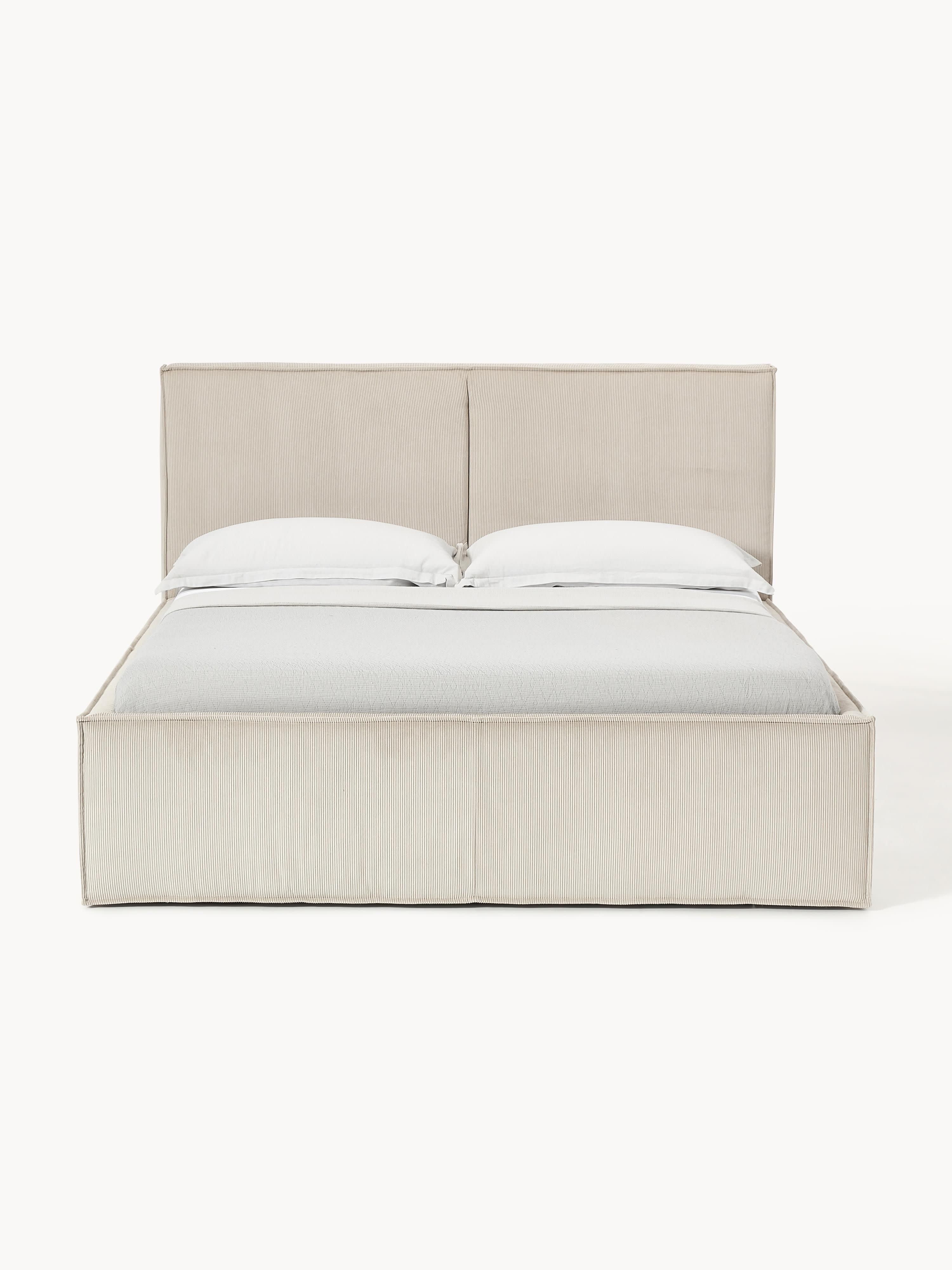 Dream Upholstered Corduroy Bed with Storage Space