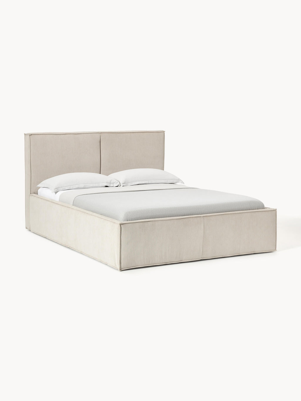 Gallery image 1 - Upholstered Corduroy Bed Dream with Storage Space
