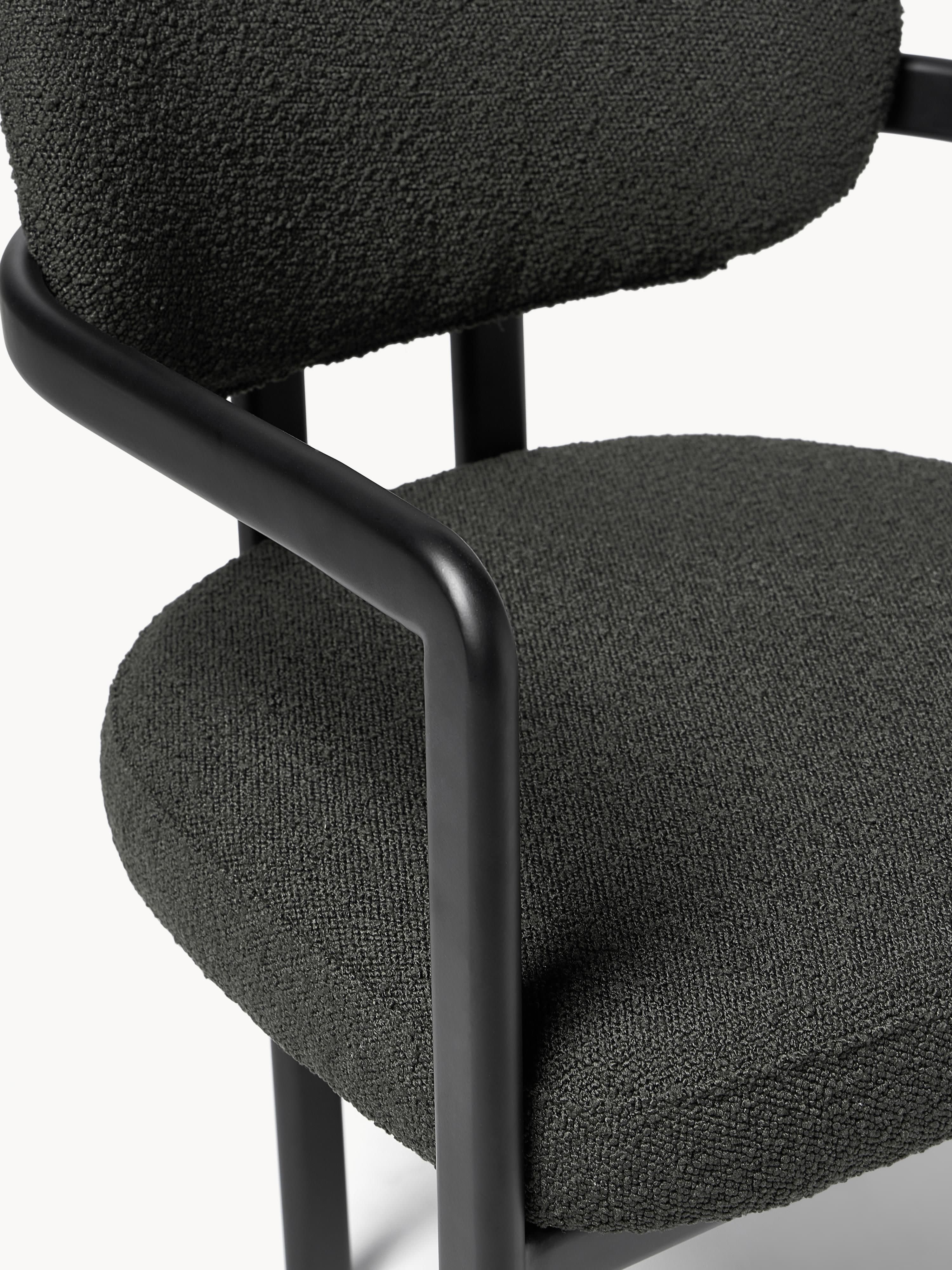 Adrien Upholstered Bouclé Dining Chair with Armrests