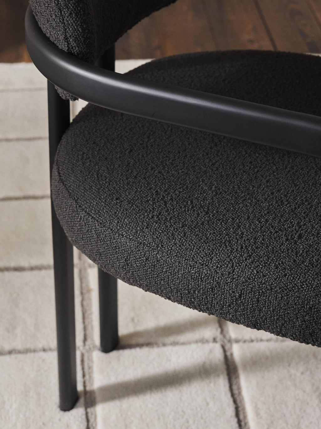 Adrien Upholstered Bouclé Dining Chair with Armrests