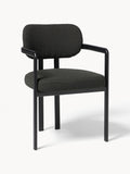 Gallery image 1 - Upholstered Bouclé Dining Chair Adrien with Armrests