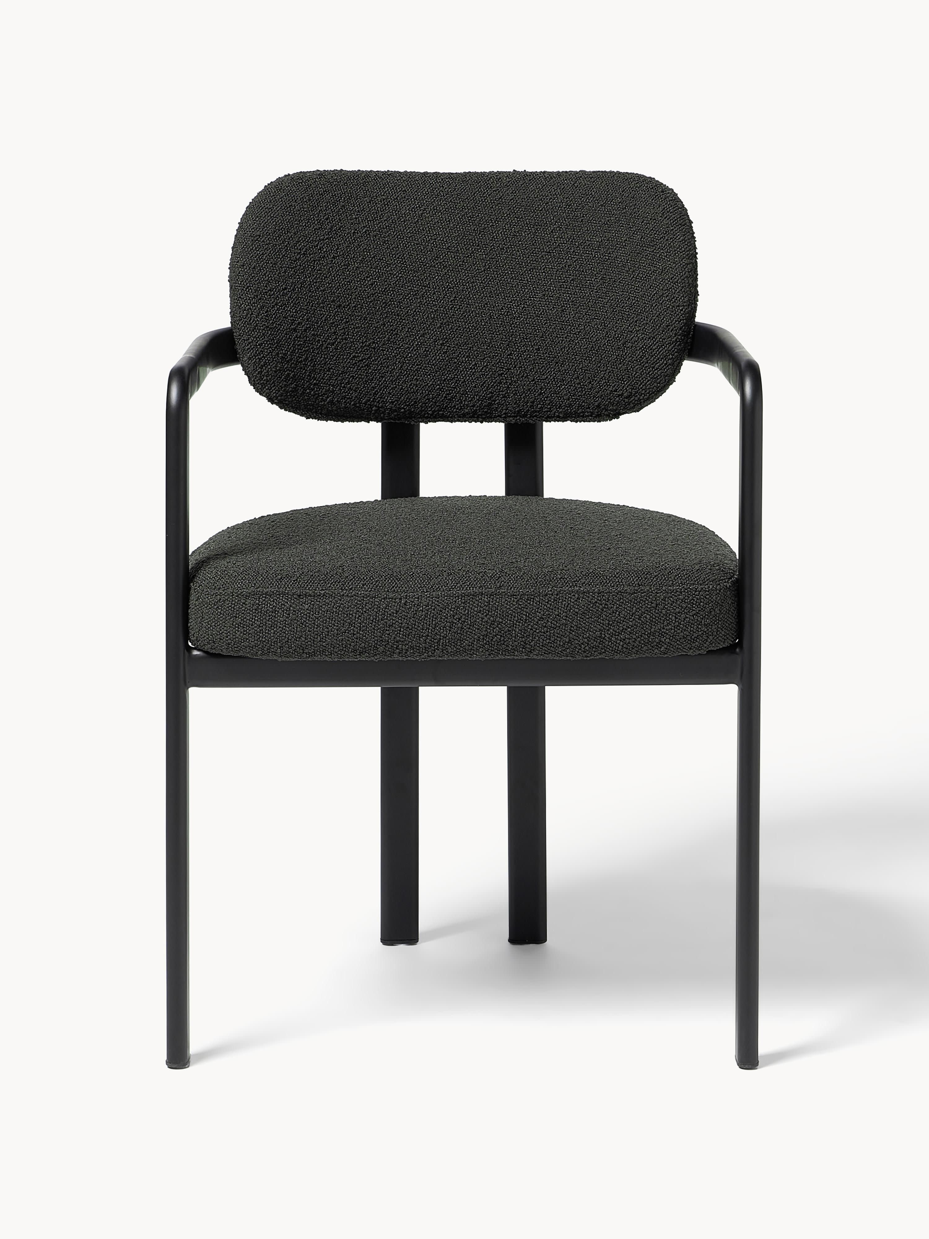 Adrien Upholstered Bouclé Dining Chair with Armrests