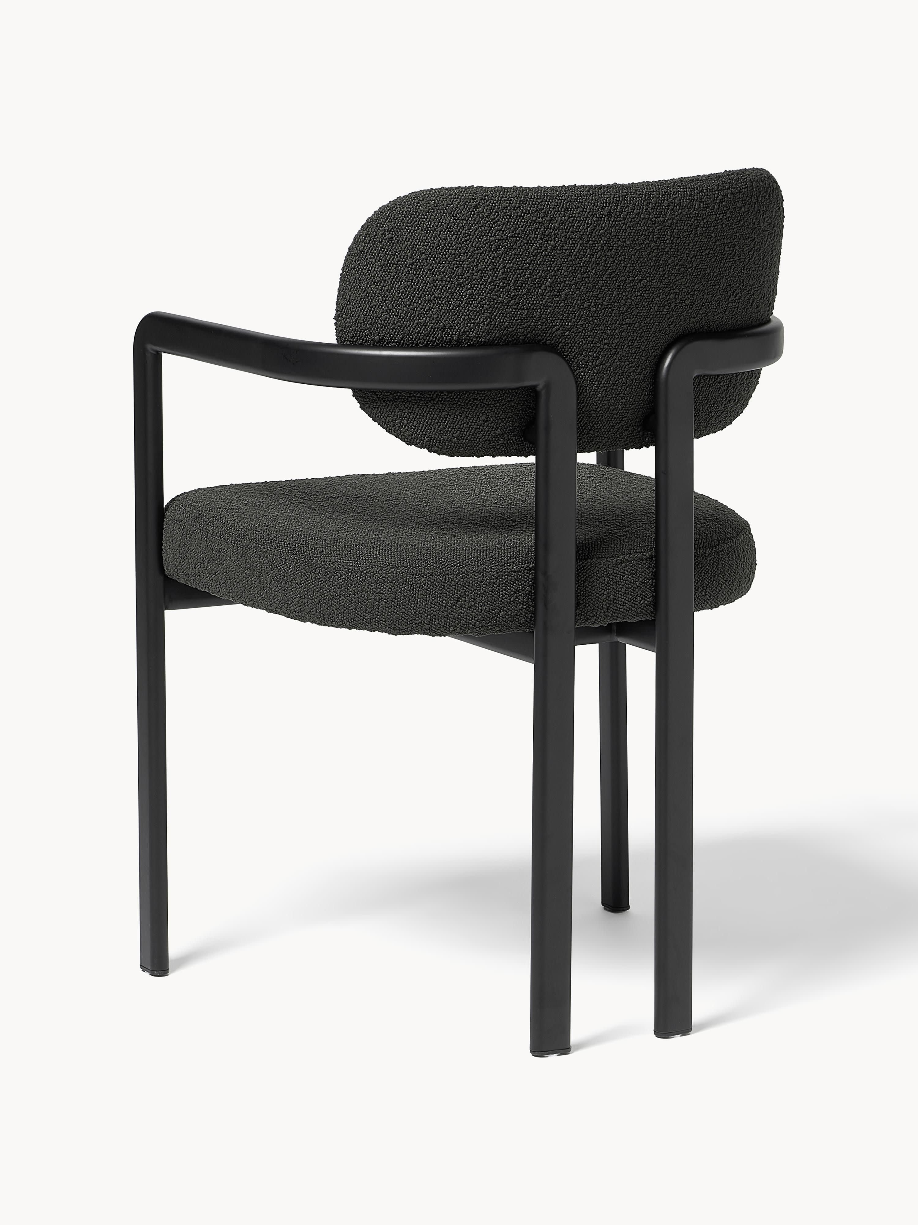 Adrien Upholstered Bouclé Dining Chair with Armrests