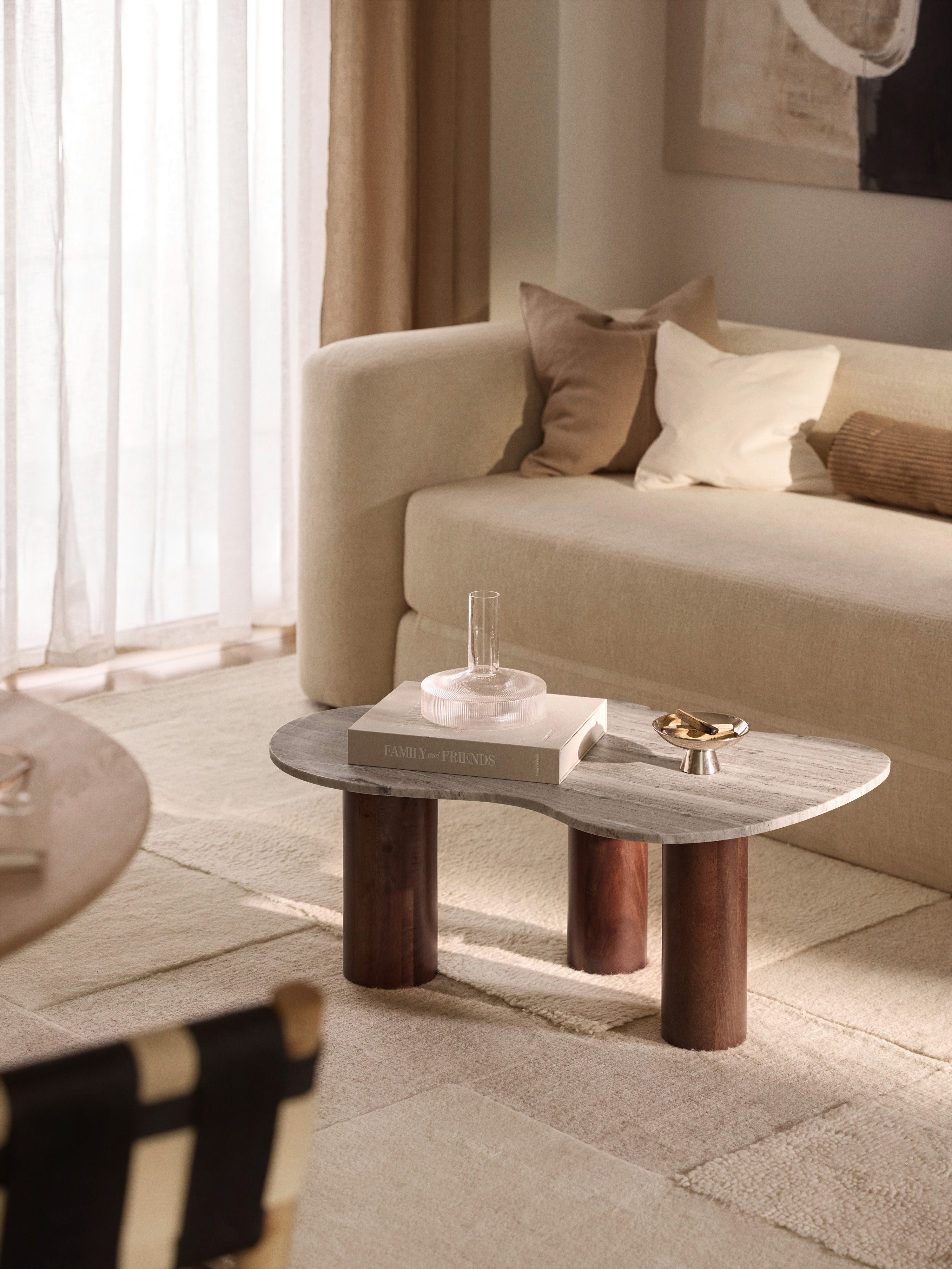Naruto Organic-Shaped Marble Coffee Table