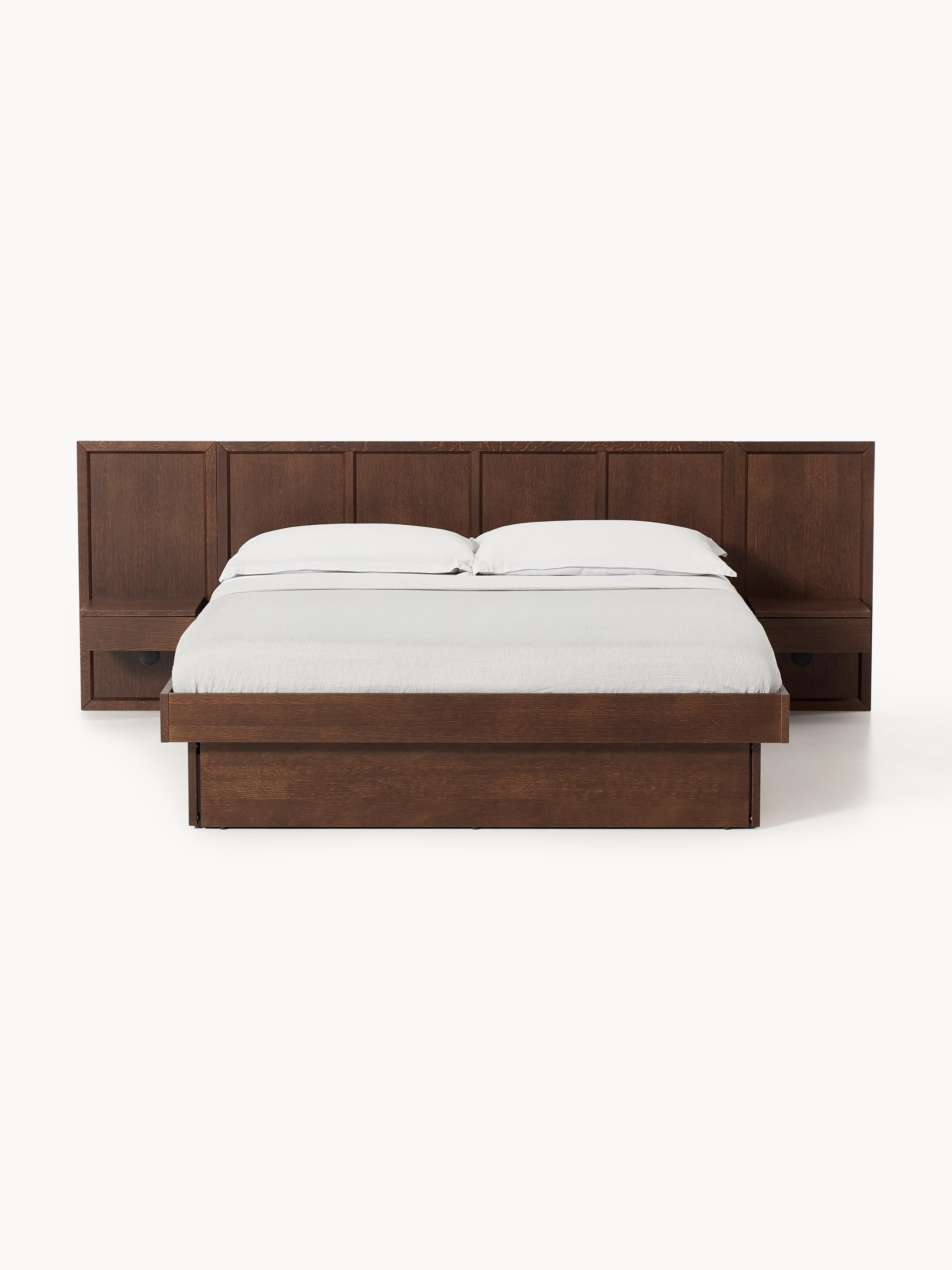 Nanto Wooden Bed with Drawers Tables and Headboard