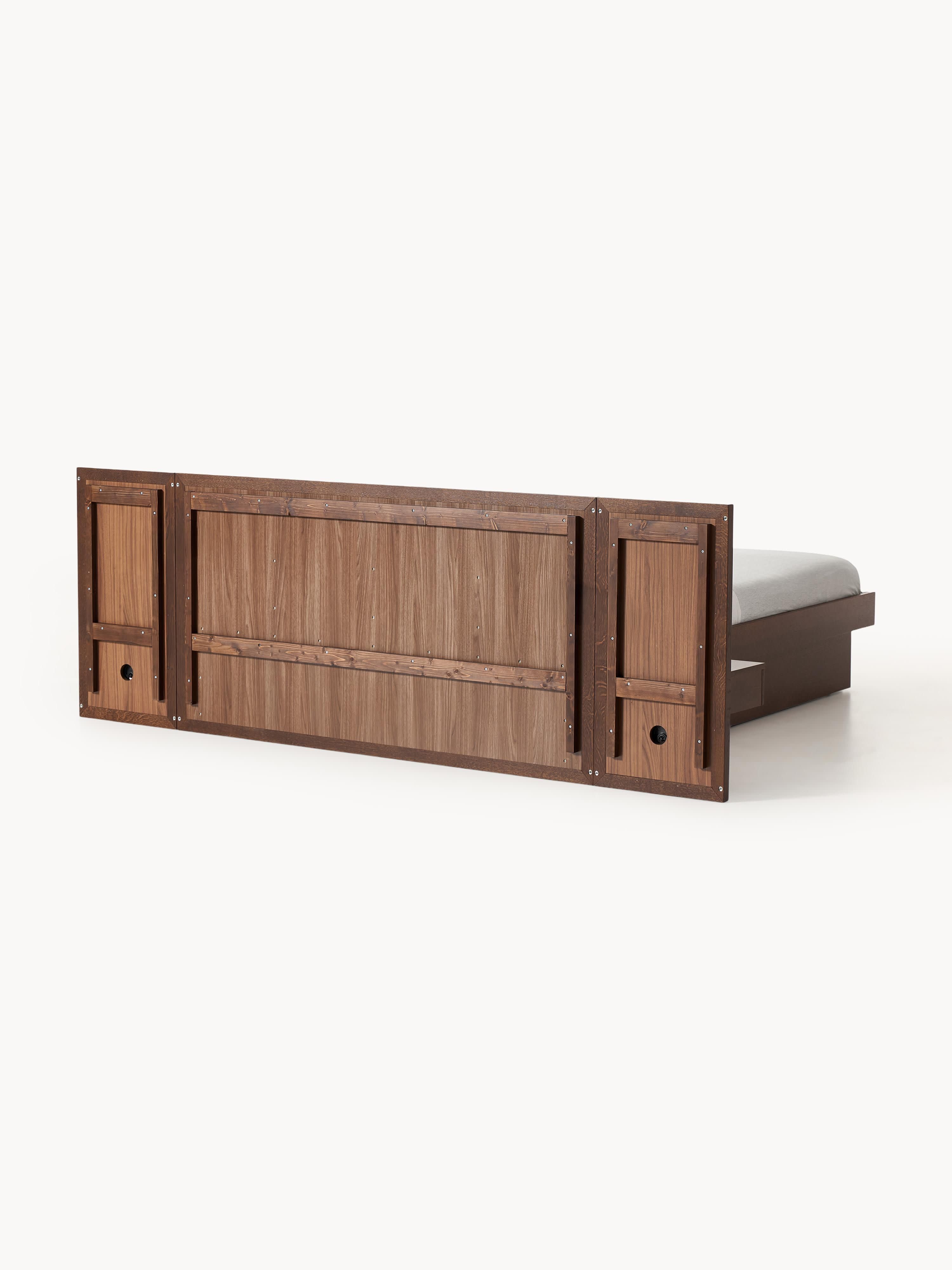 Nanto Wooden Bed with Drawers Tables and Headboard