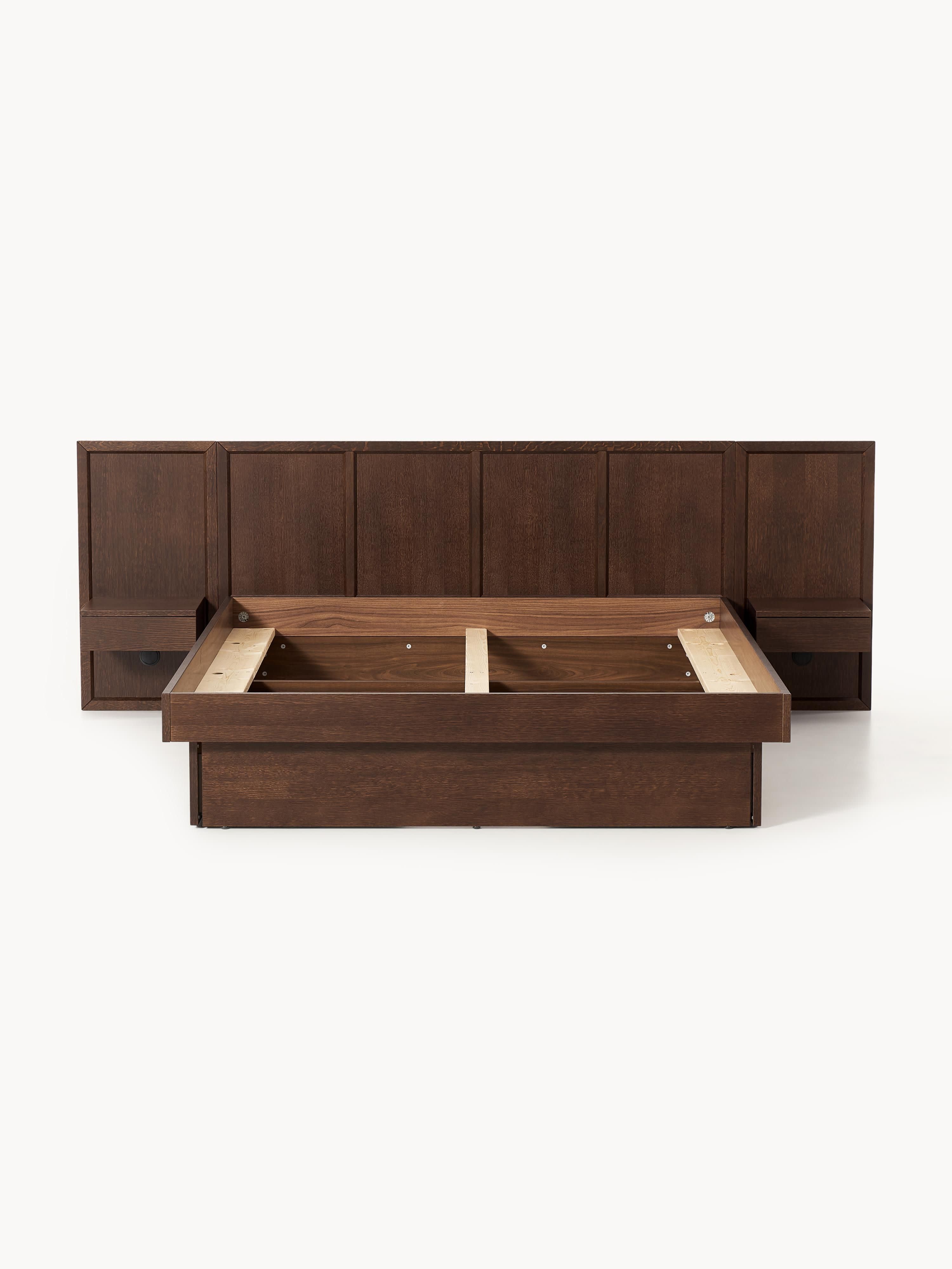 Nanto Wooden Bed with Drawers Tables and Headboard