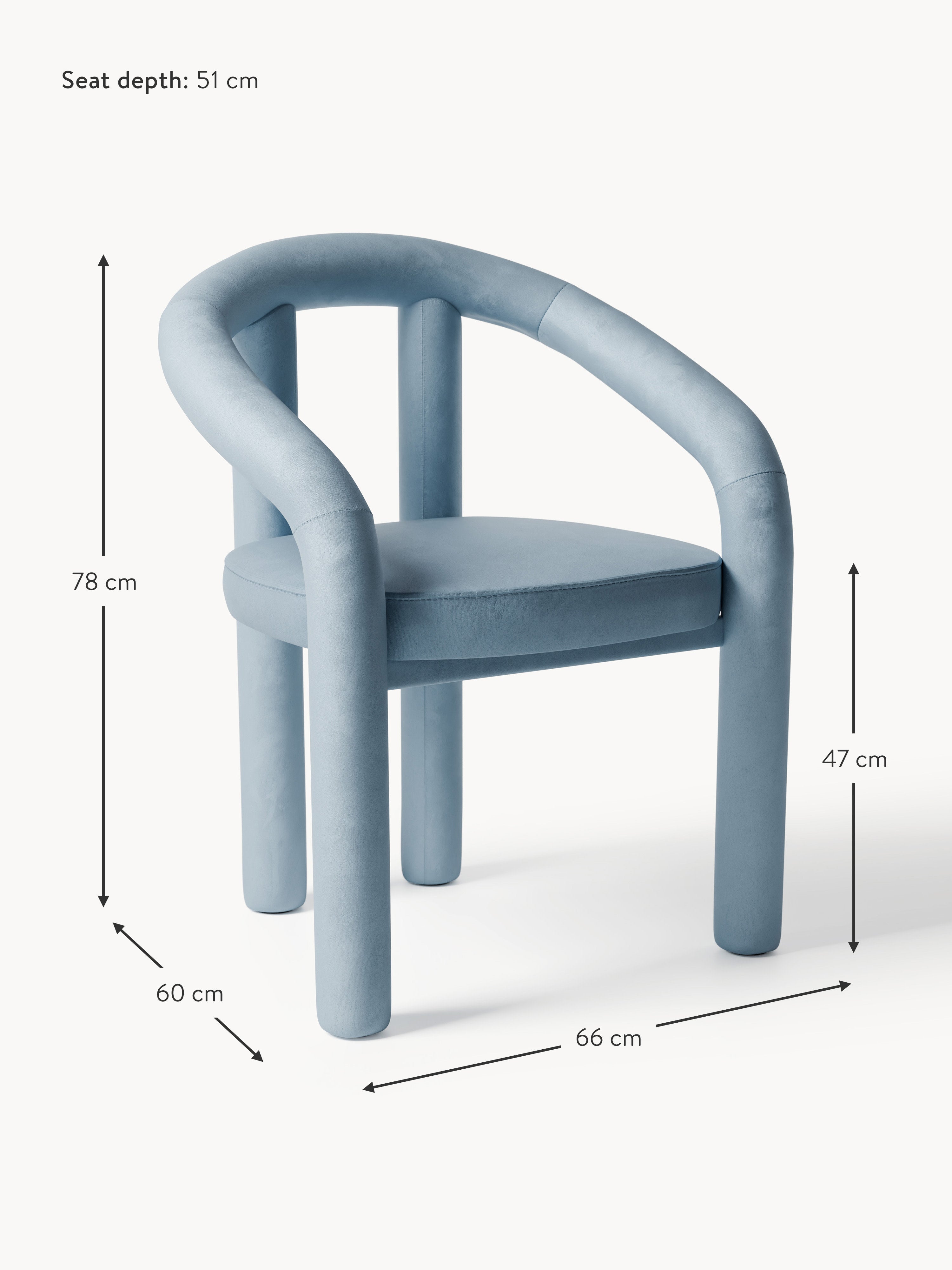 Calan Velvet Arm Chair