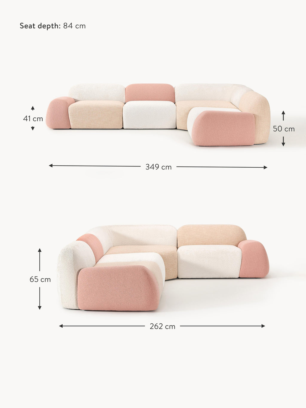 Wolke Modular Corner Sofa (4-seater), Fuorisalone Edition