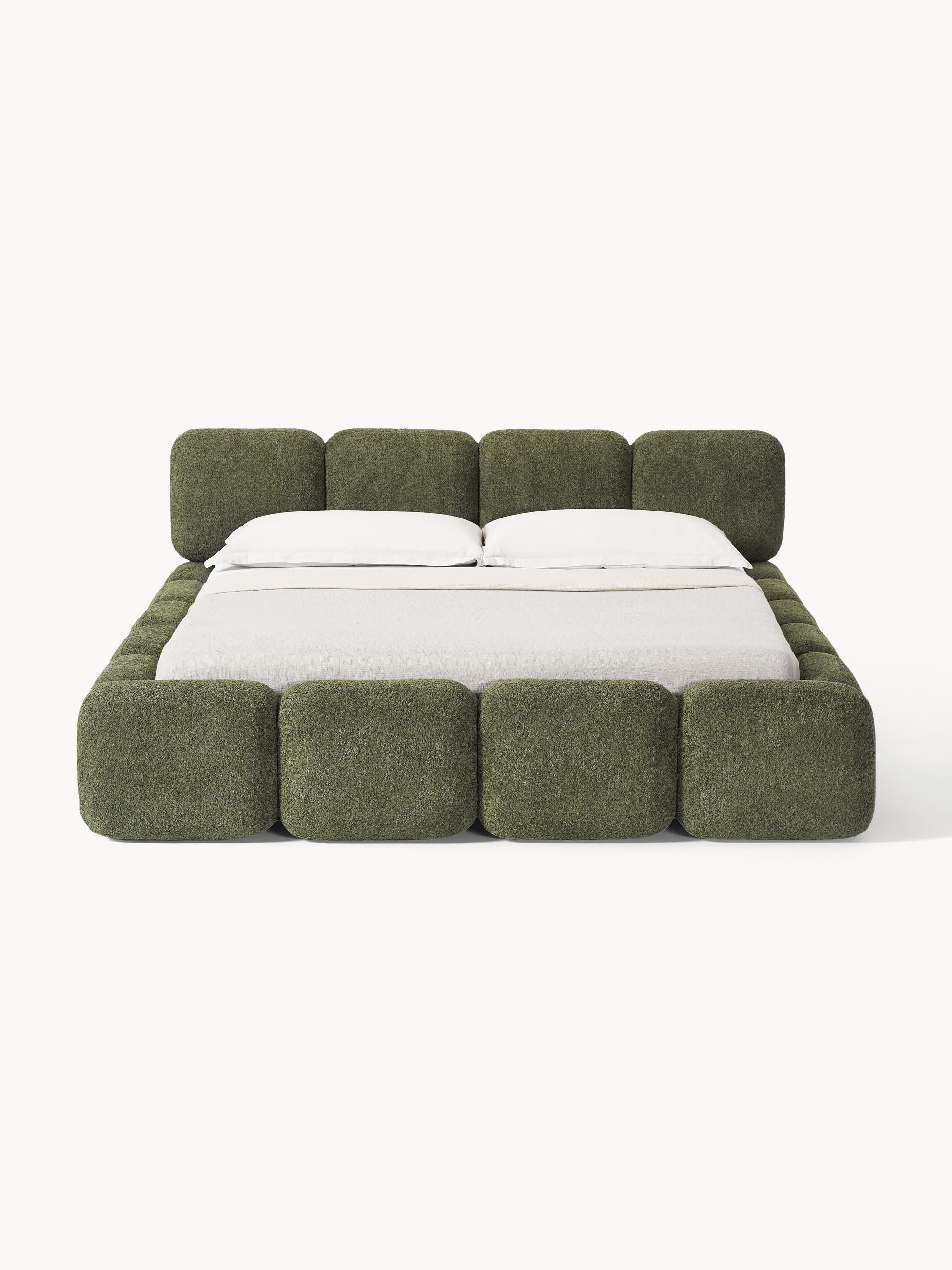 Tayla Upholstered Teddy Bouclé Bed with Storage Space