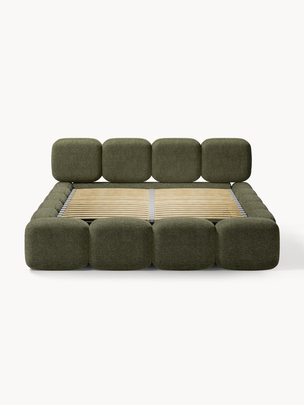 Tayla Upholstered Teddy Bouclé Bed with Storage Space