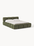 Gallery image 1 - Upholstered Teddy Bouclé Bed Tayla with Storage Space
