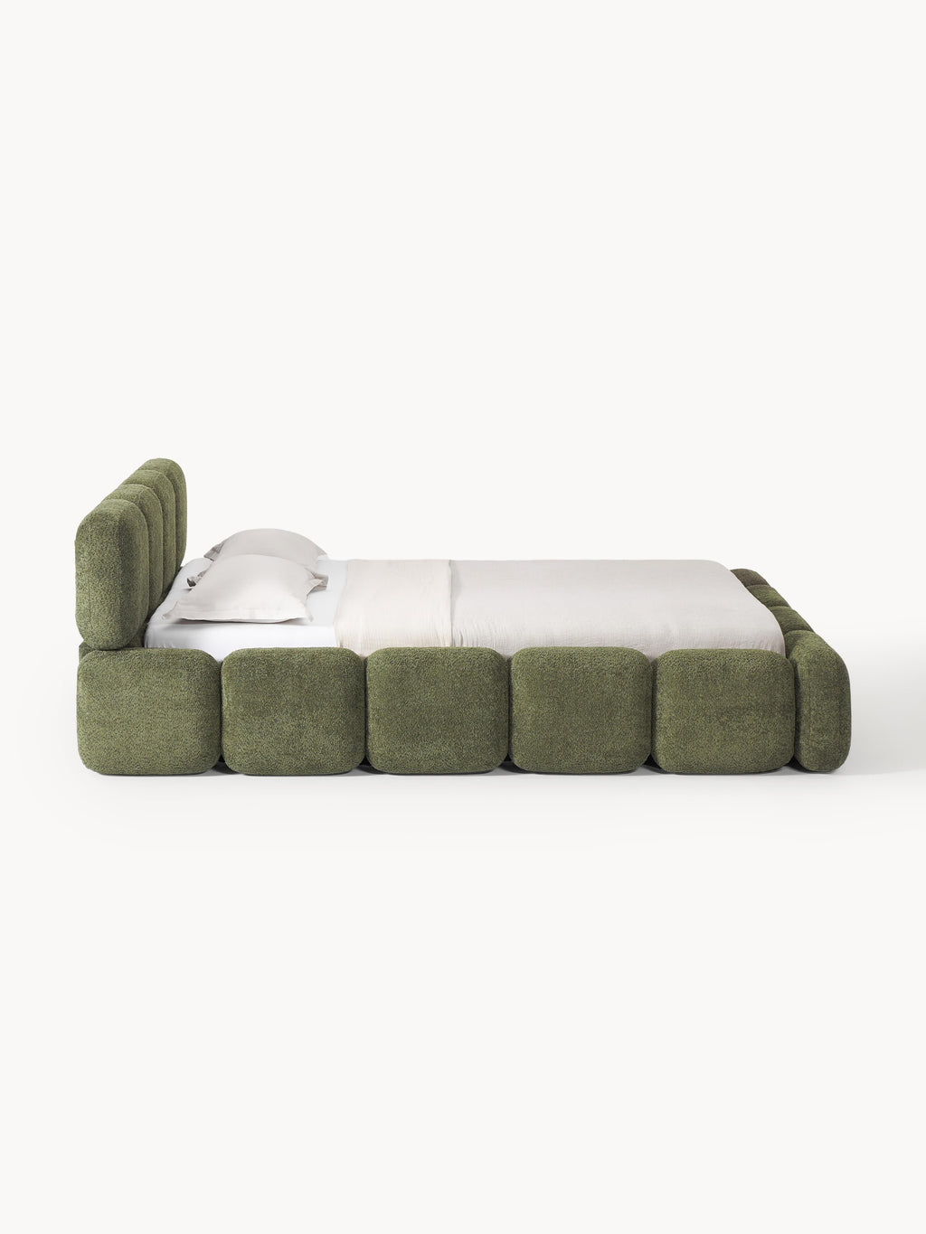 Tayla Upholstered Teddy Bouclé Bed with Storage Space