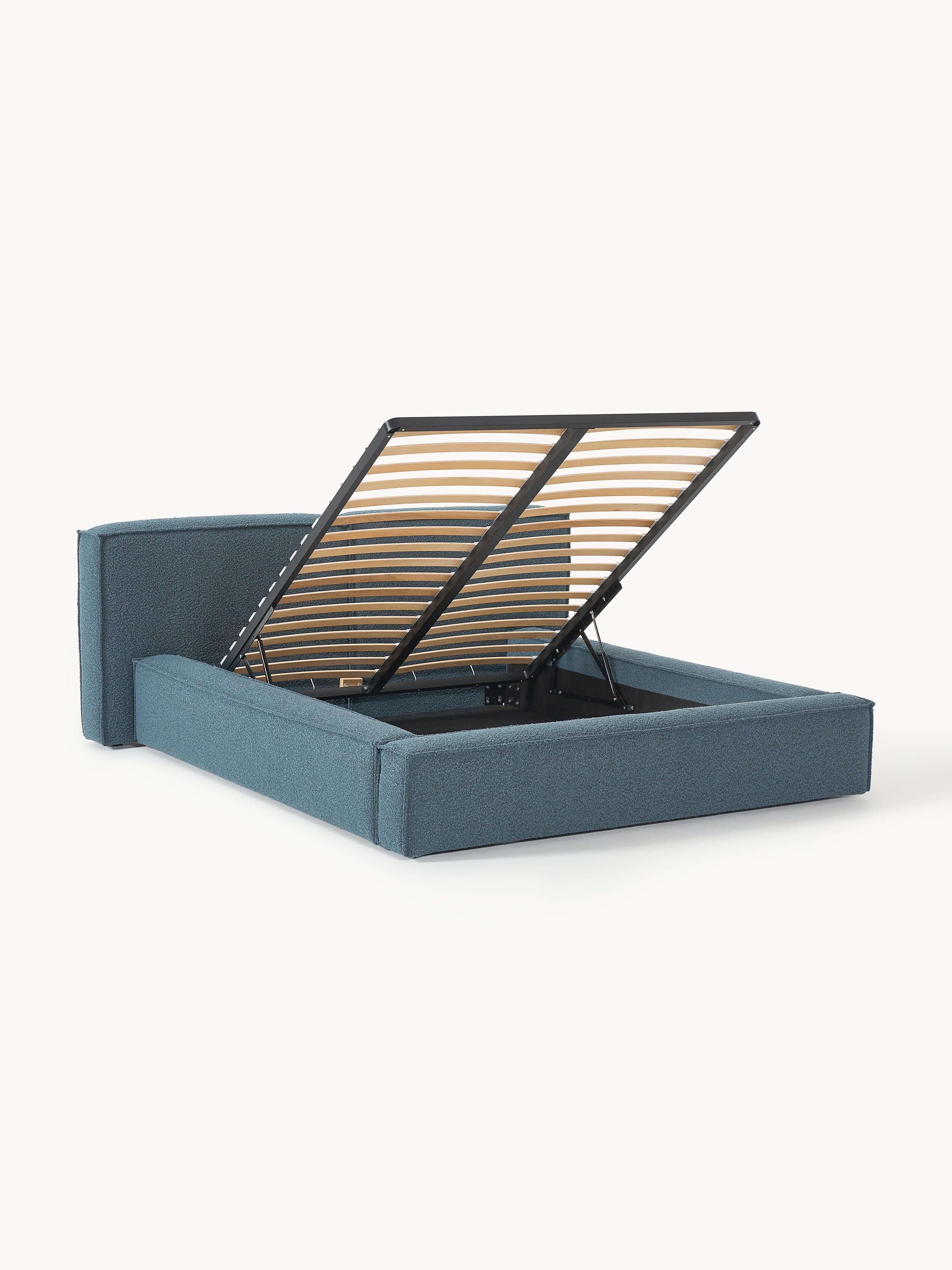 Lennon Upholstered Bouclé Bed with Storage Space