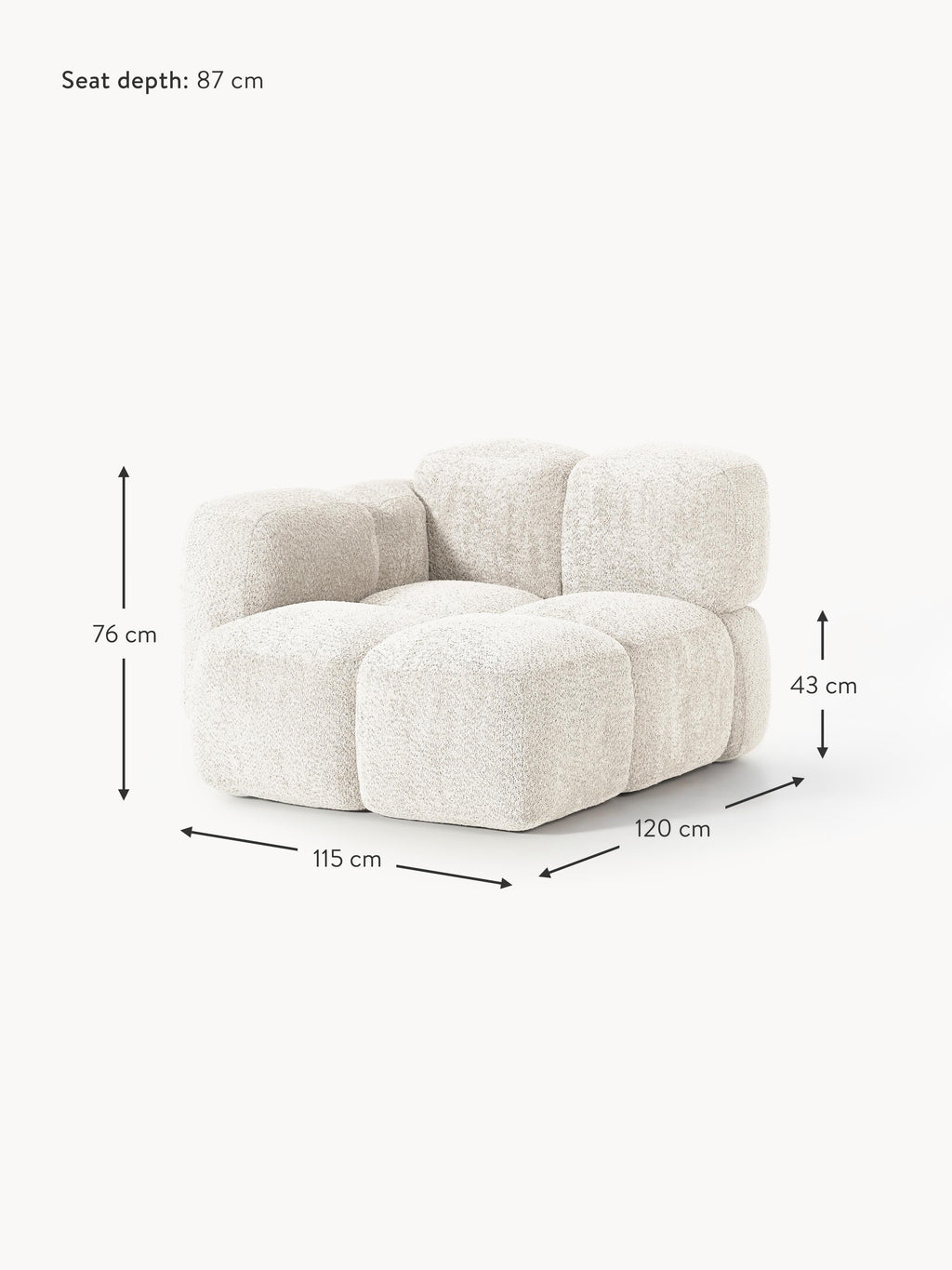 Tayla Teddy Bouclé Corner Module