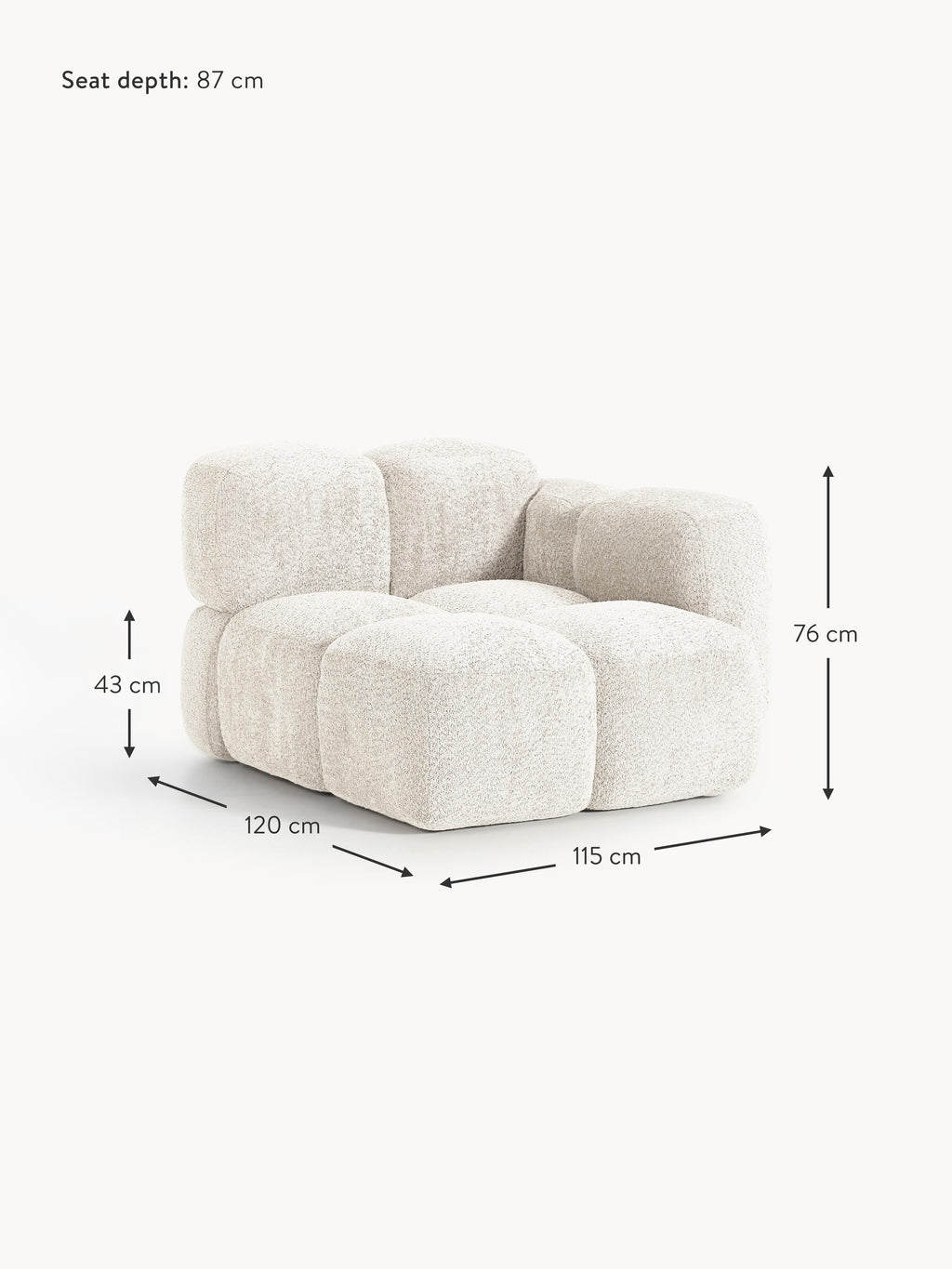 Tayla Teddy Bouclé Corner Module