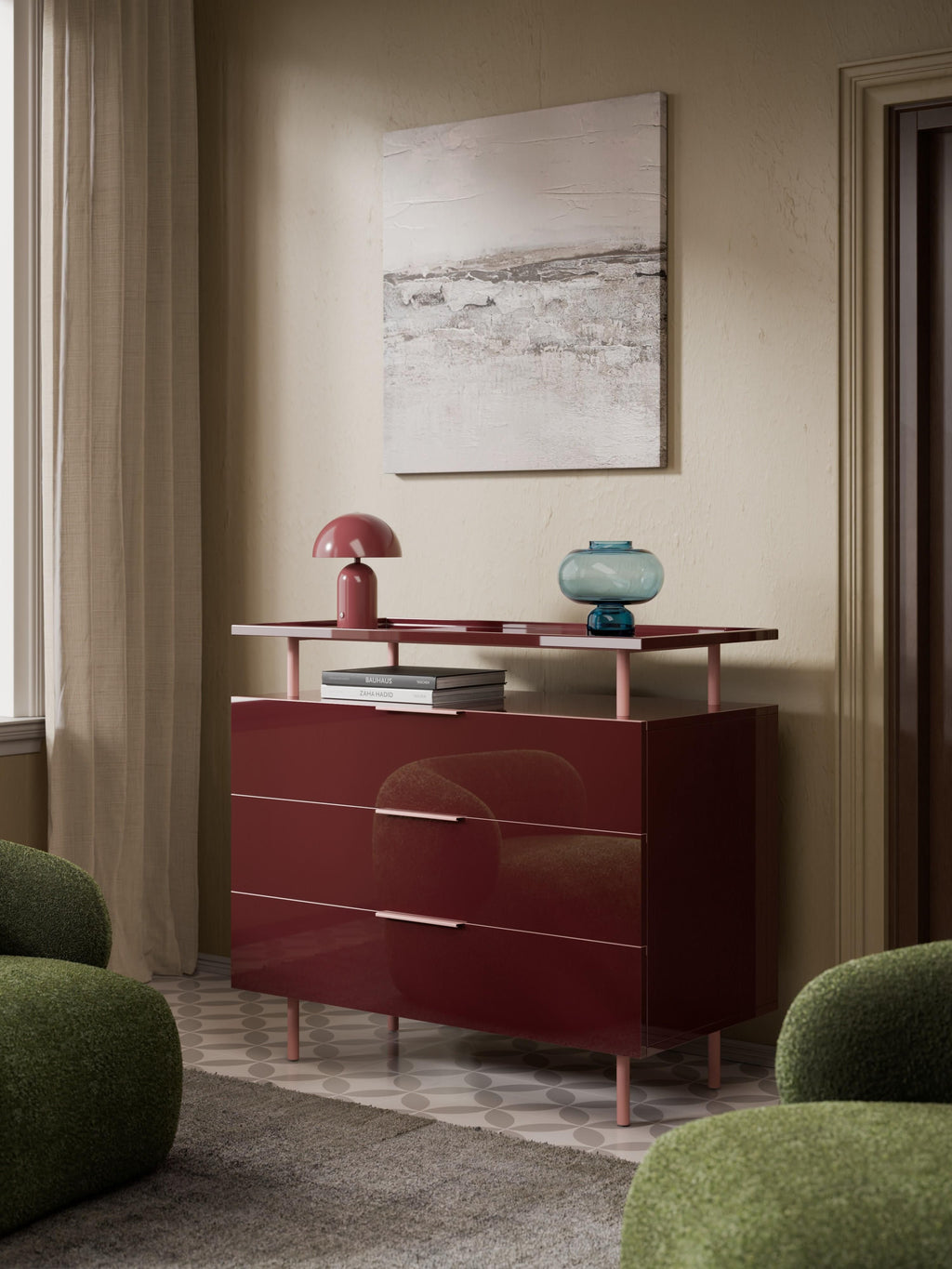 Lennie High Gloss Chest of Drawers