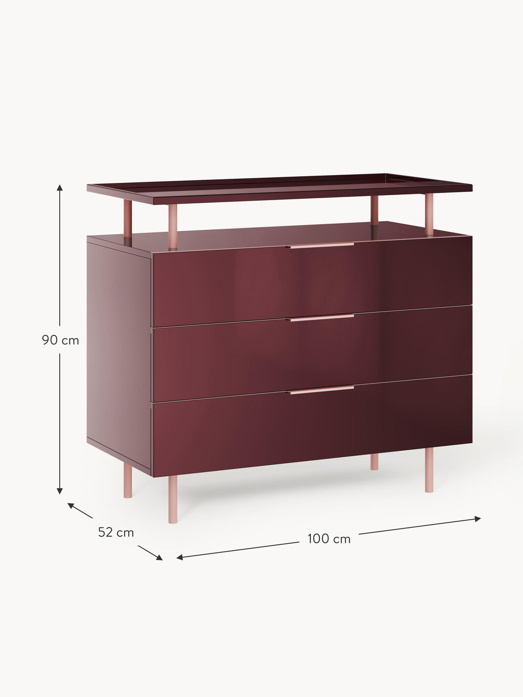 Lennie High Gloss Chest of Drawers