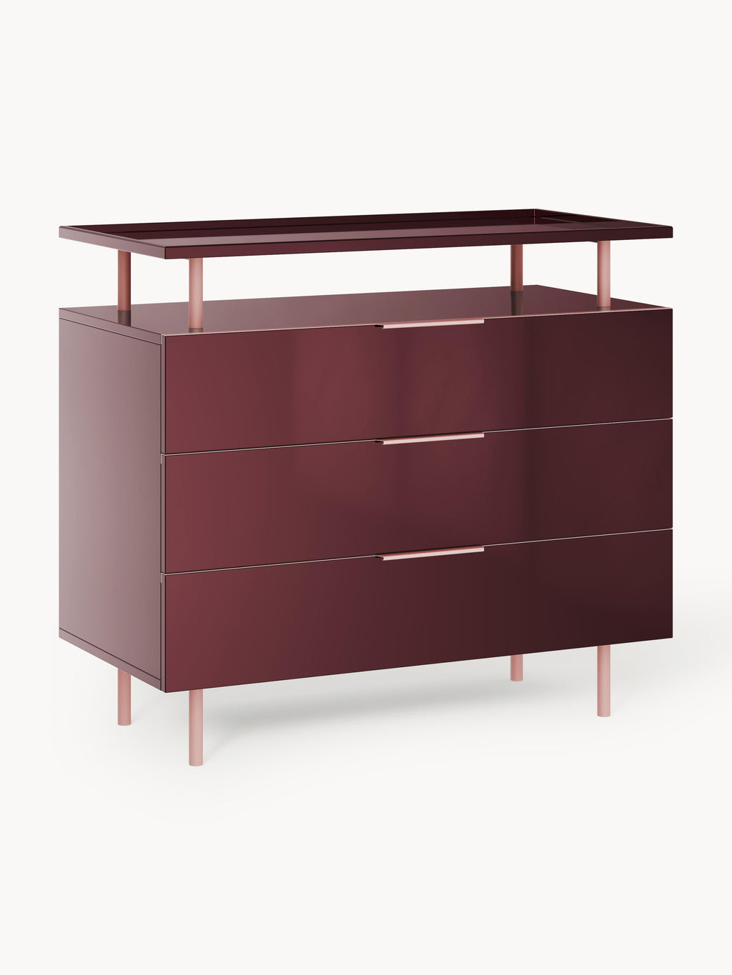 Gallery image 1 - High Gloss Chest of Drawers Lennie