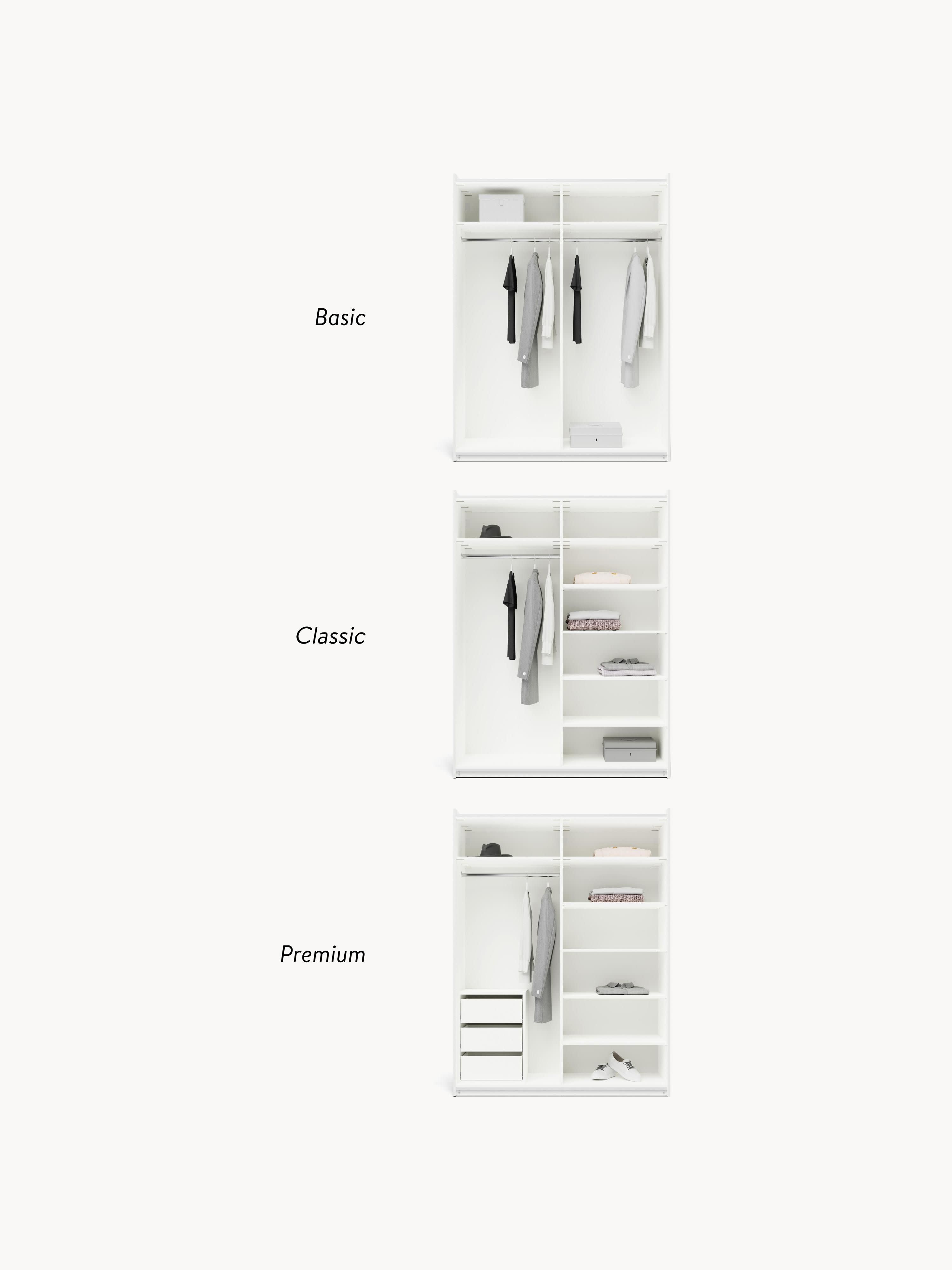Leon Modular Sliding Door Wardrobe, 150 cm Wide, in various sizes
