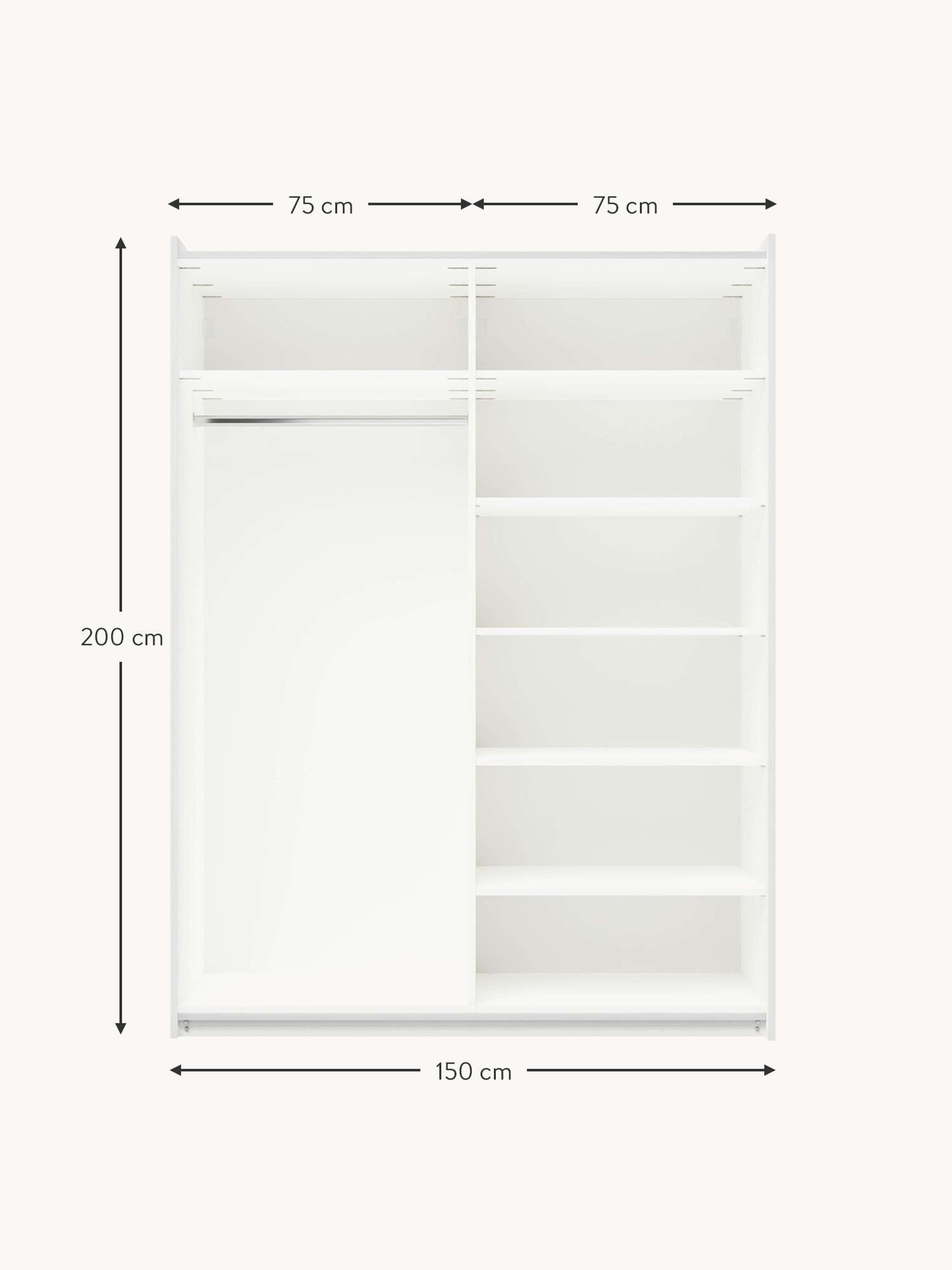 Leon Modular Sliding Door Wardrobe, 150 cm Wide, in various sizes