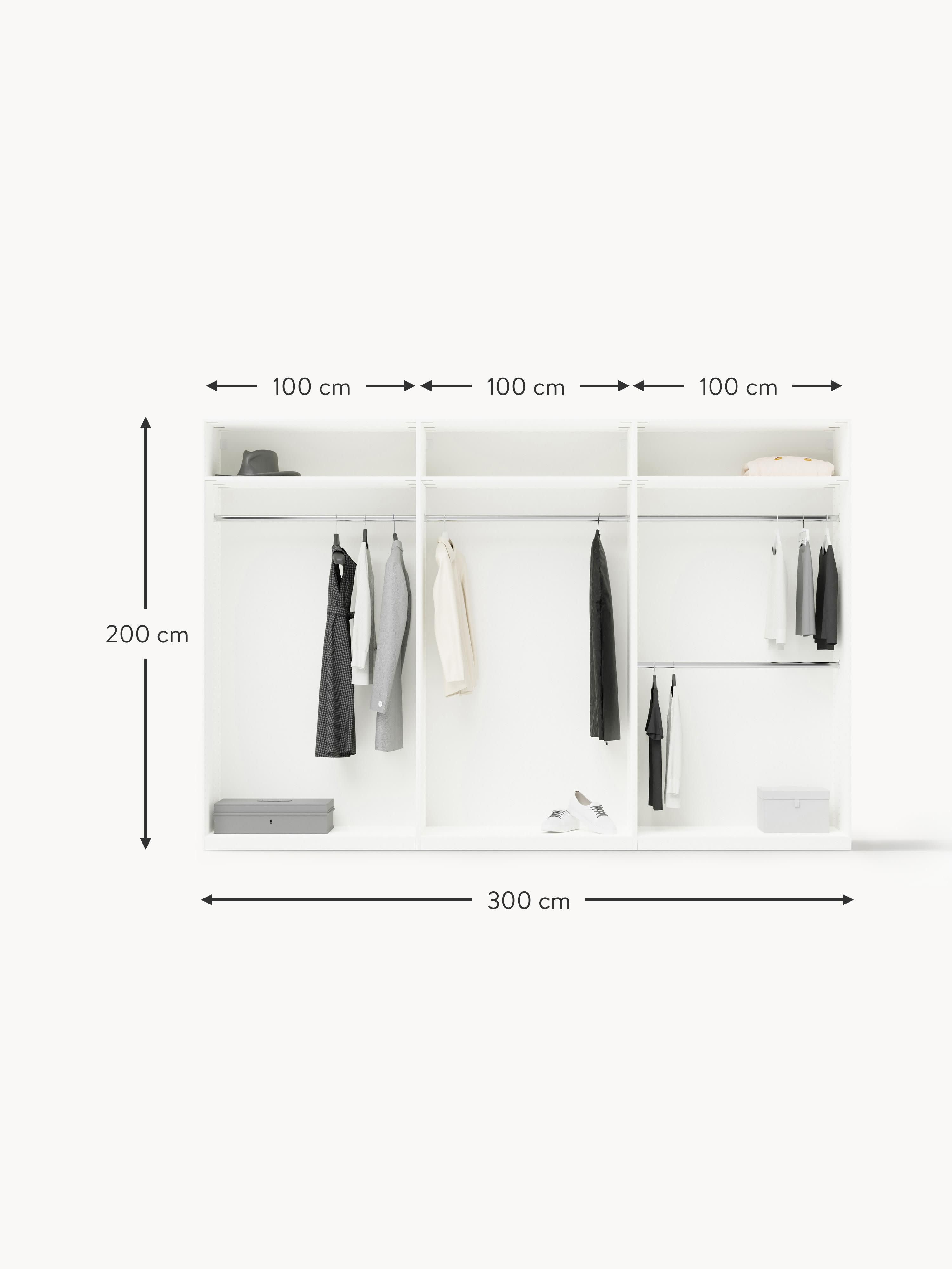Denise Modular Hinged Door Wardrobe, 300 cm Wide, in various sizes