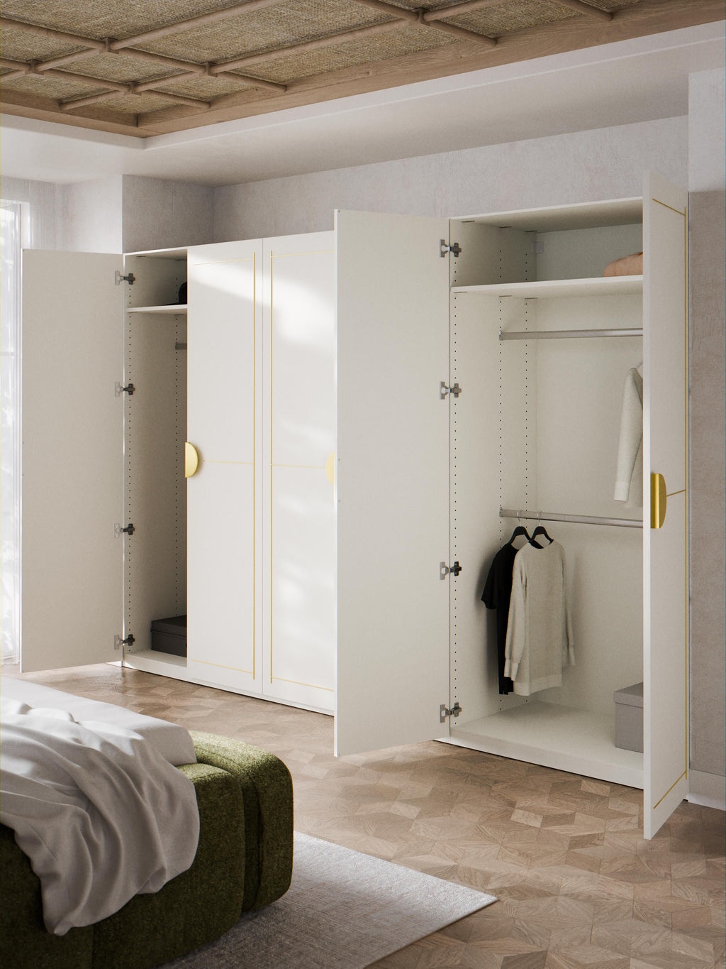 Denise Modular Hinged Door Wardrobe, 300 cm Wide, in various sizes