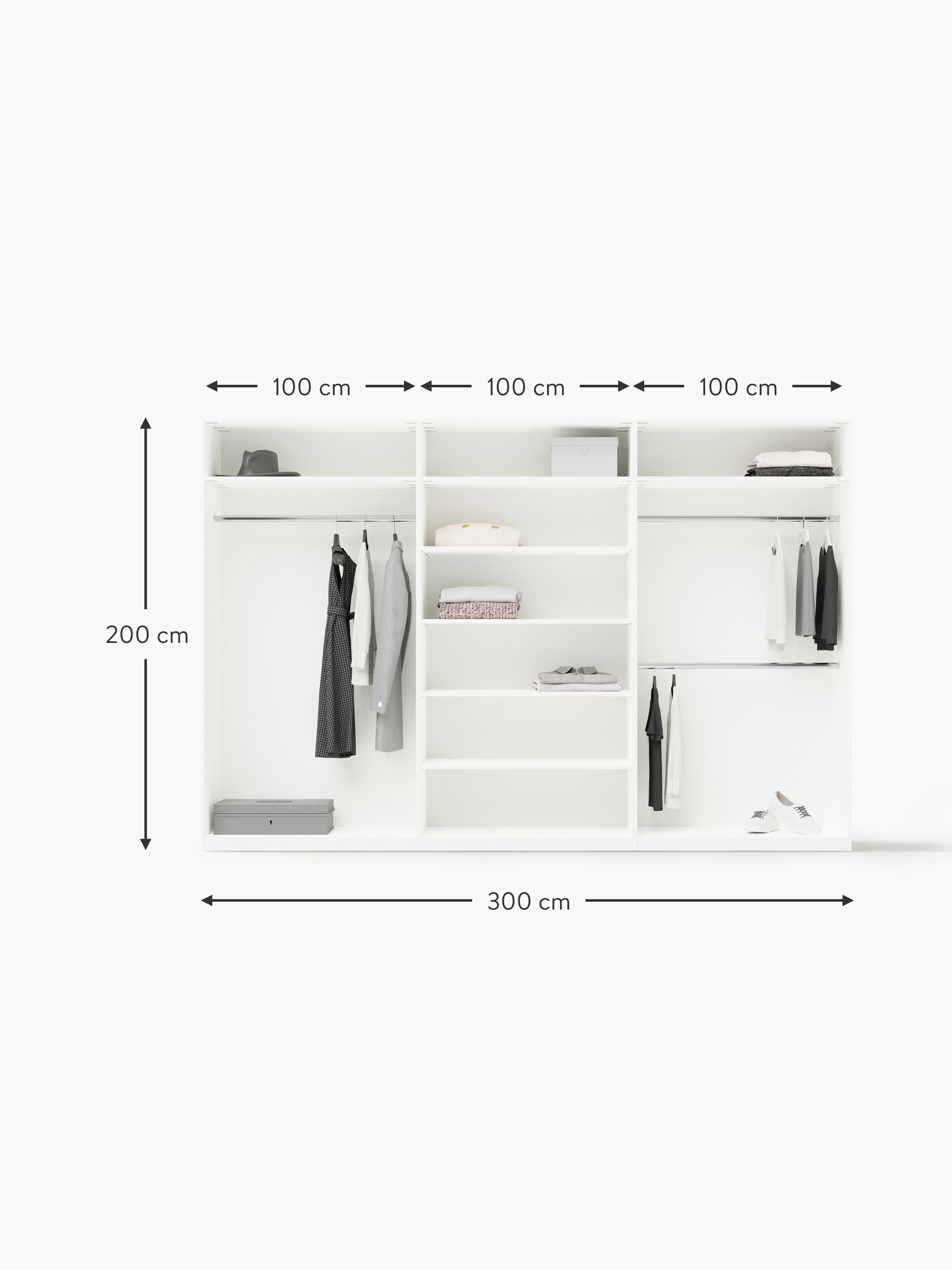 Denise Modular Hinged Door Wardrobe, 300 cm Wide, in various sizes