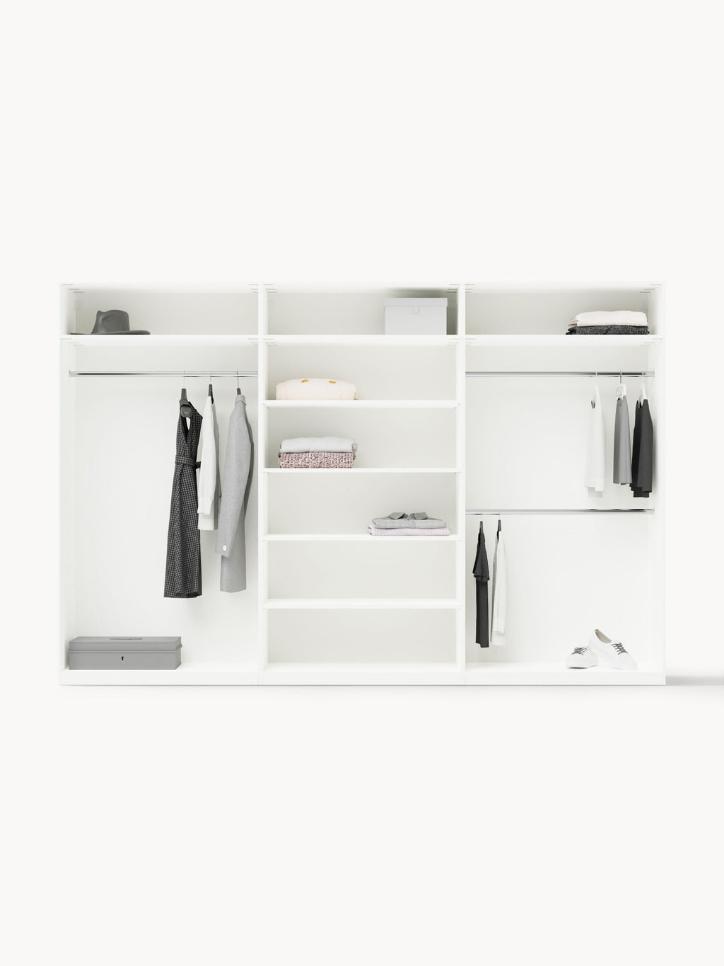 Denise Modular Hinged Door Wardrobe, 300 cm Wide, in various sizes