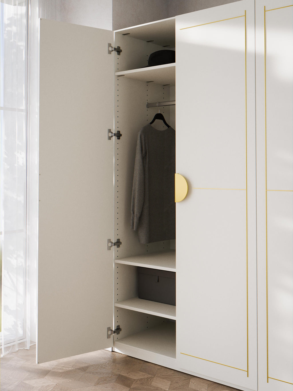Denise Modular Hinged Door Wardrobe, 300 cm Wide, in various sizes