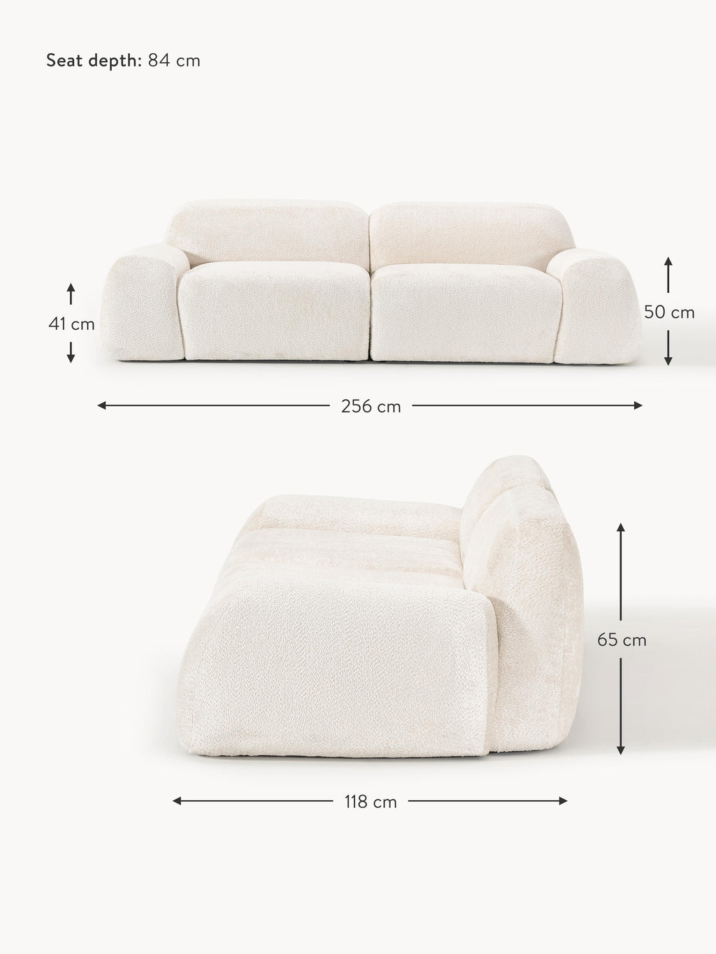 Wolke Modular Teddy Bouclé Sofa (3-seater)