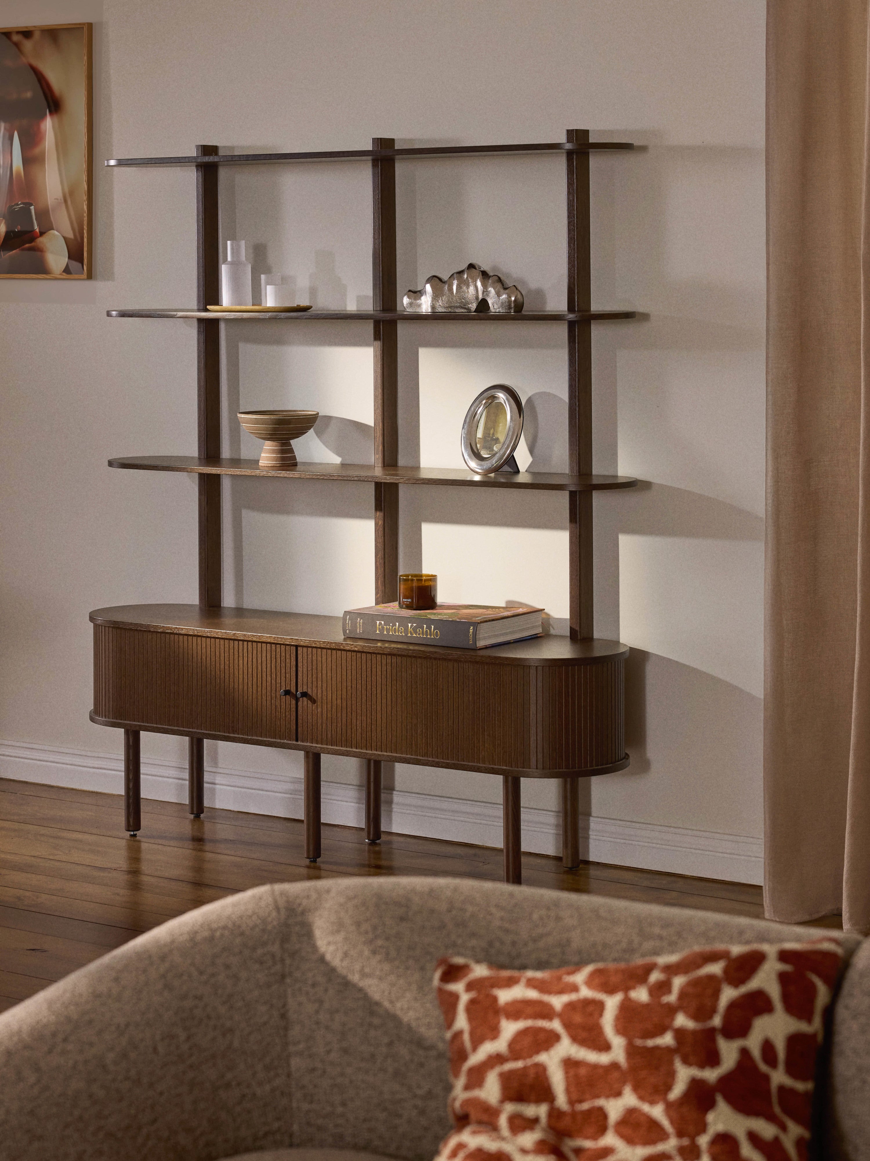 Calary Shelving Unit with Fluted Front