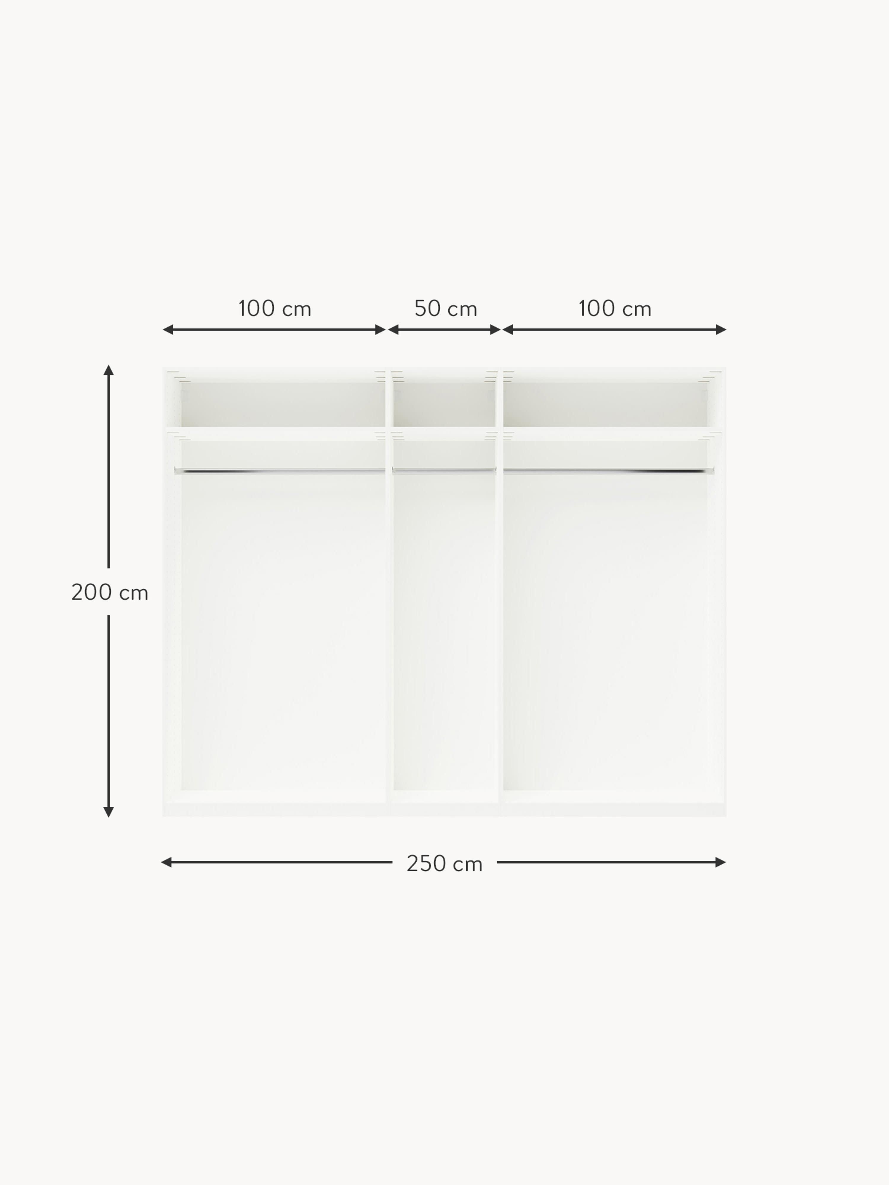 Simone Modular Revolving Door Wardrobe, 250 cm Wide, in various sizes