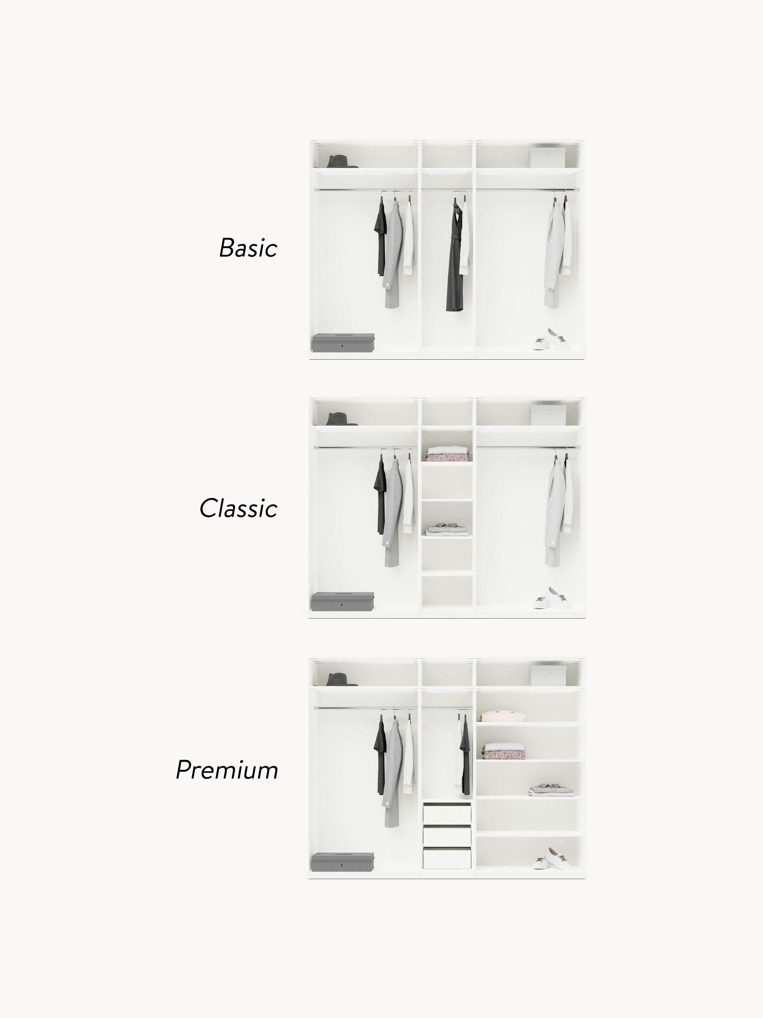 Simone Modular Revolving Door Wardrobe, 250 cm Wide, in various sizes