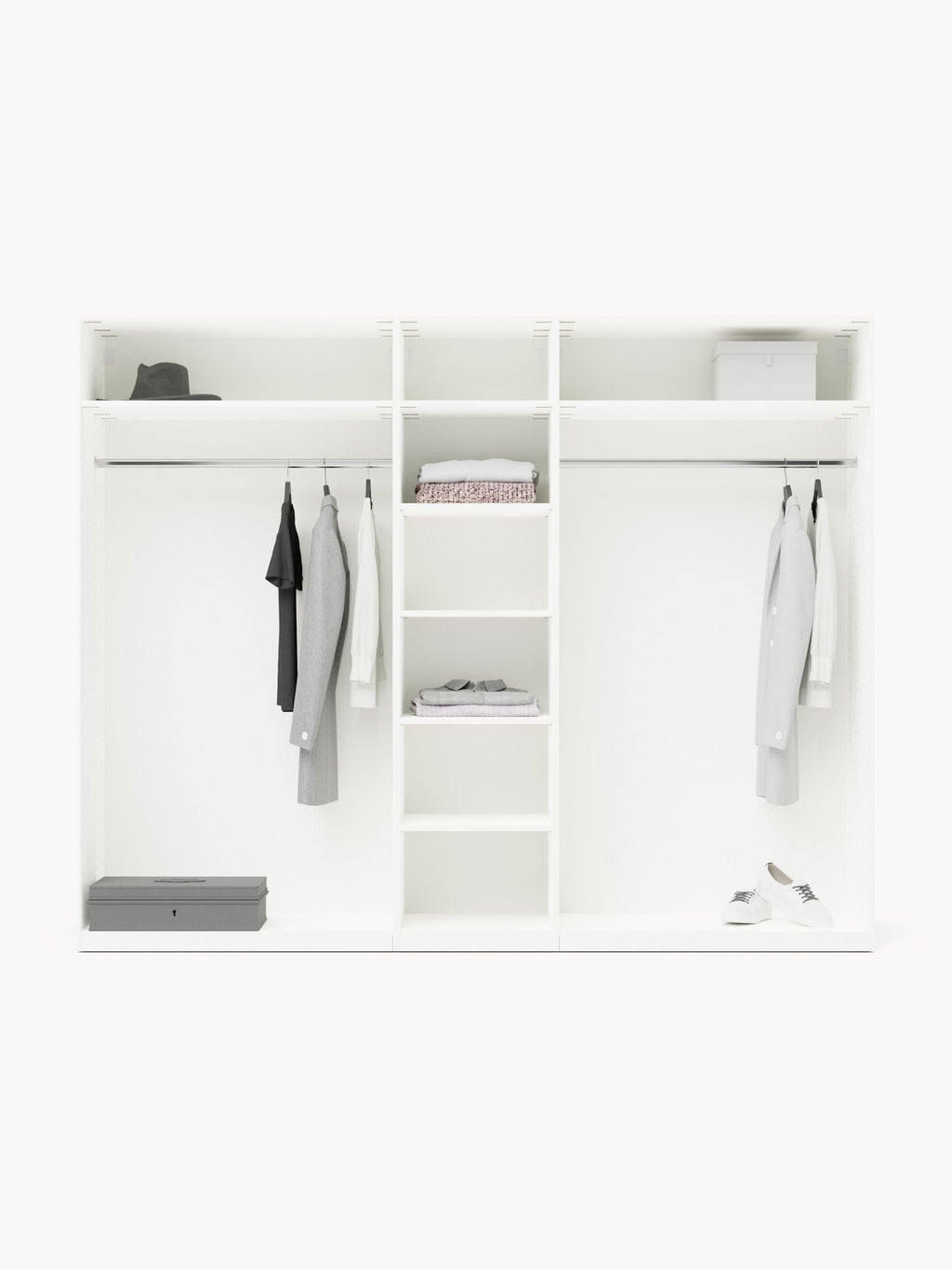 Simone Modular Revolving Door Wardrobe, 250 cm Wide, in various sizes