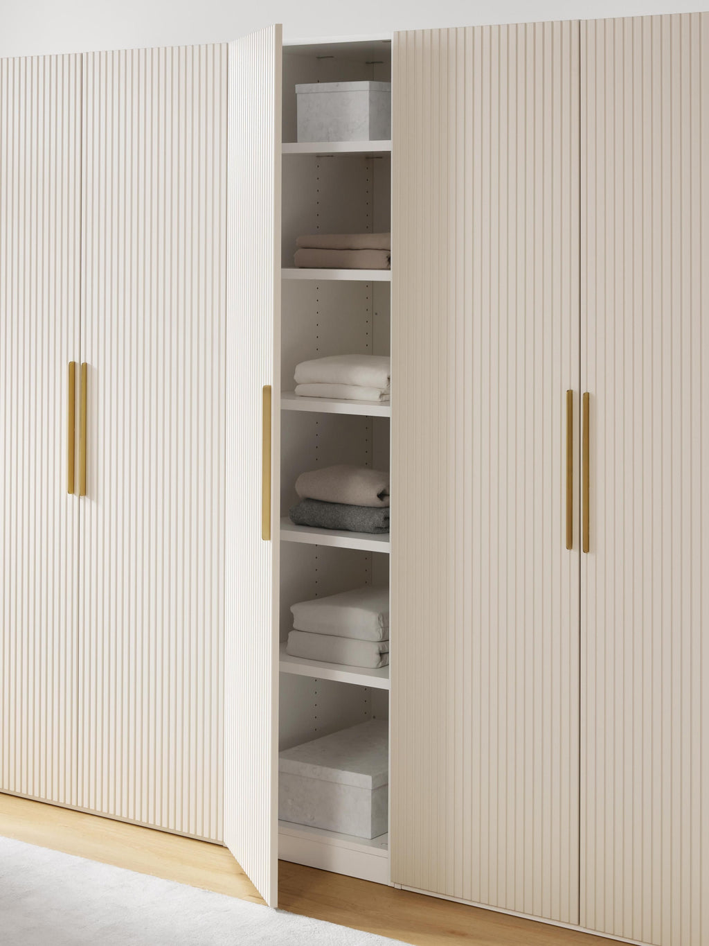 Simone Modular Revolving Door Wardrobe, 250 cm Wide, in various sizes