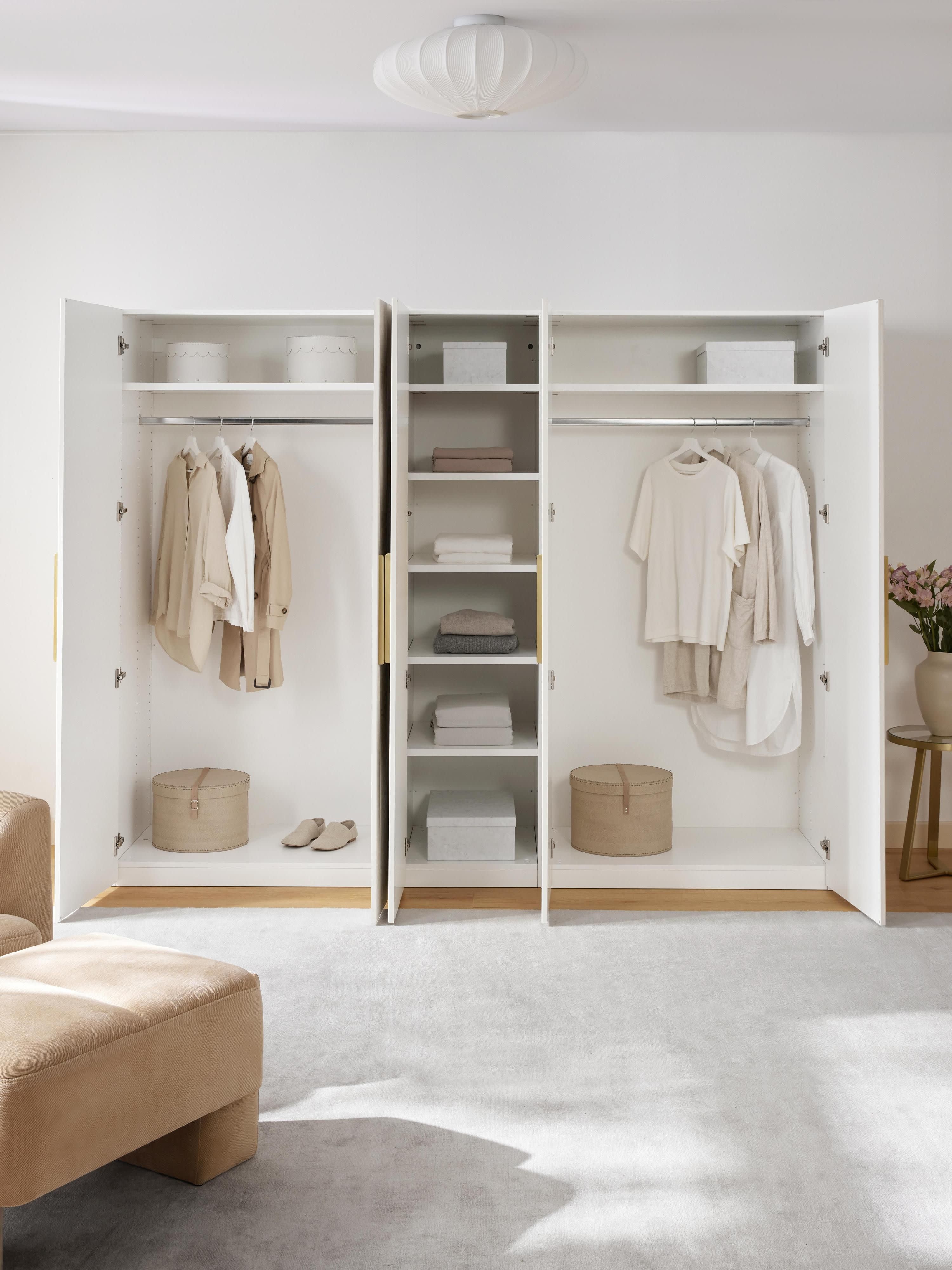 Simone Modular Revolving Door Wardrobe, 250 cm Wide, in various sizes