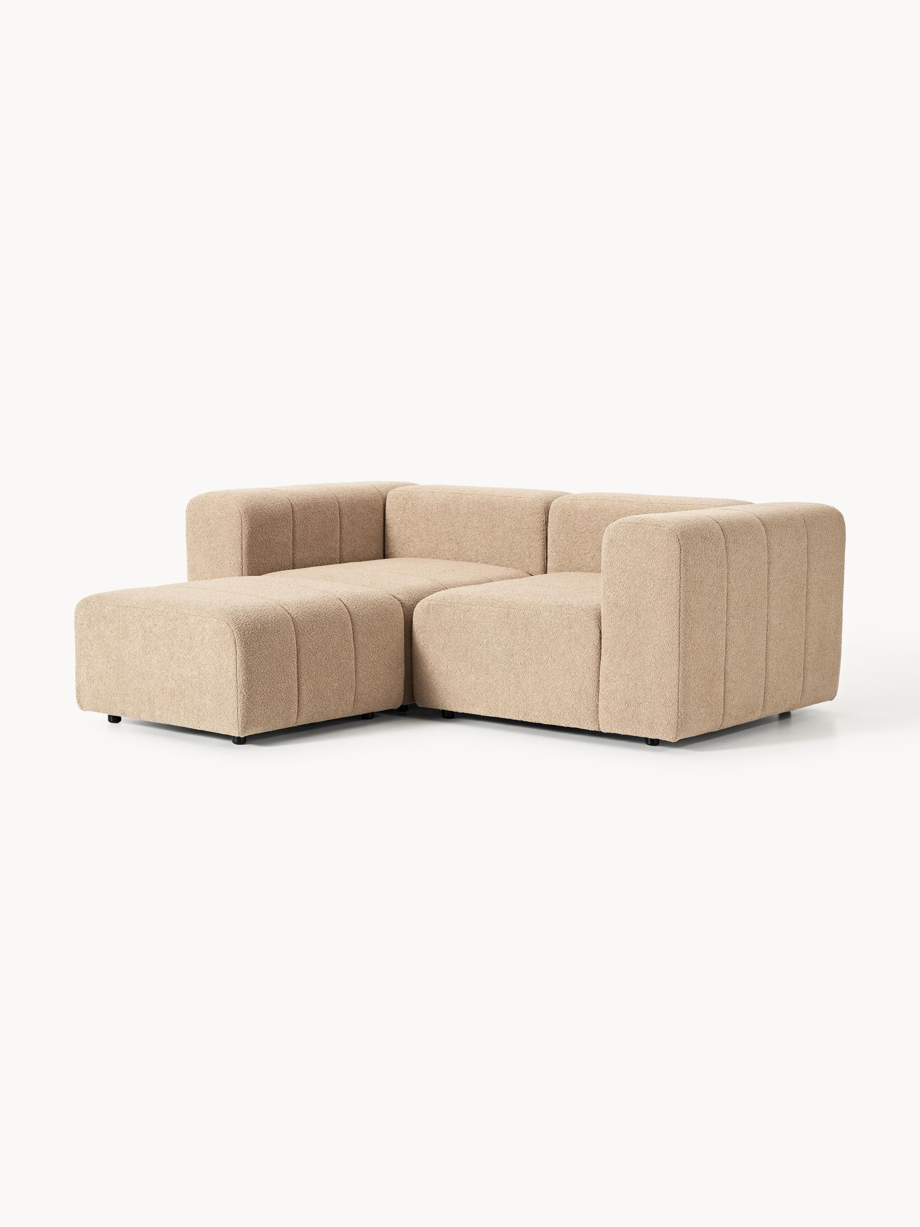 Lena Bouclé Modular Sofa (2-seater) with Ottoman (left/right)