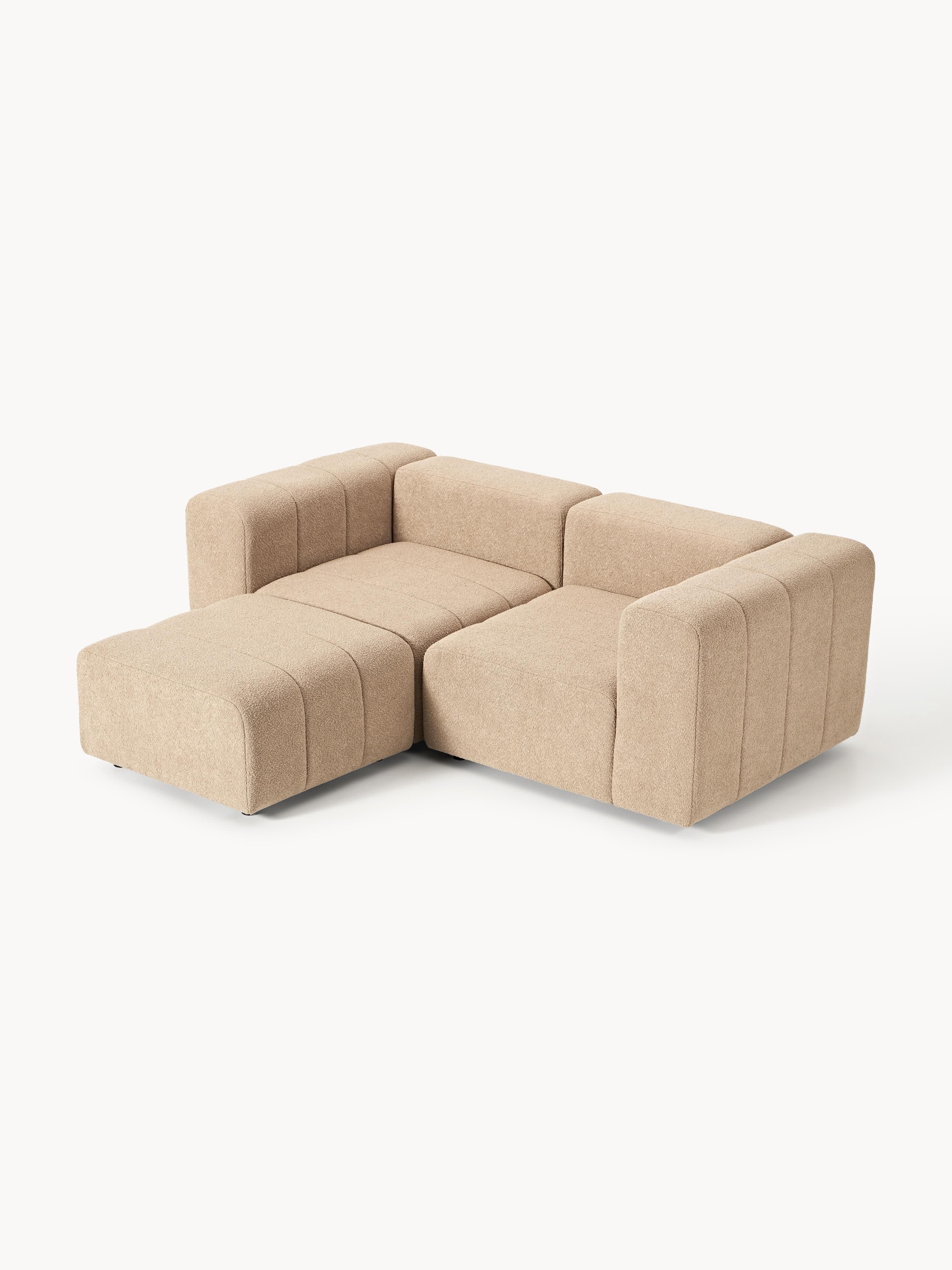 Lena Bouclé Modular Sofa (2-seater) with Ottoman (left/right)