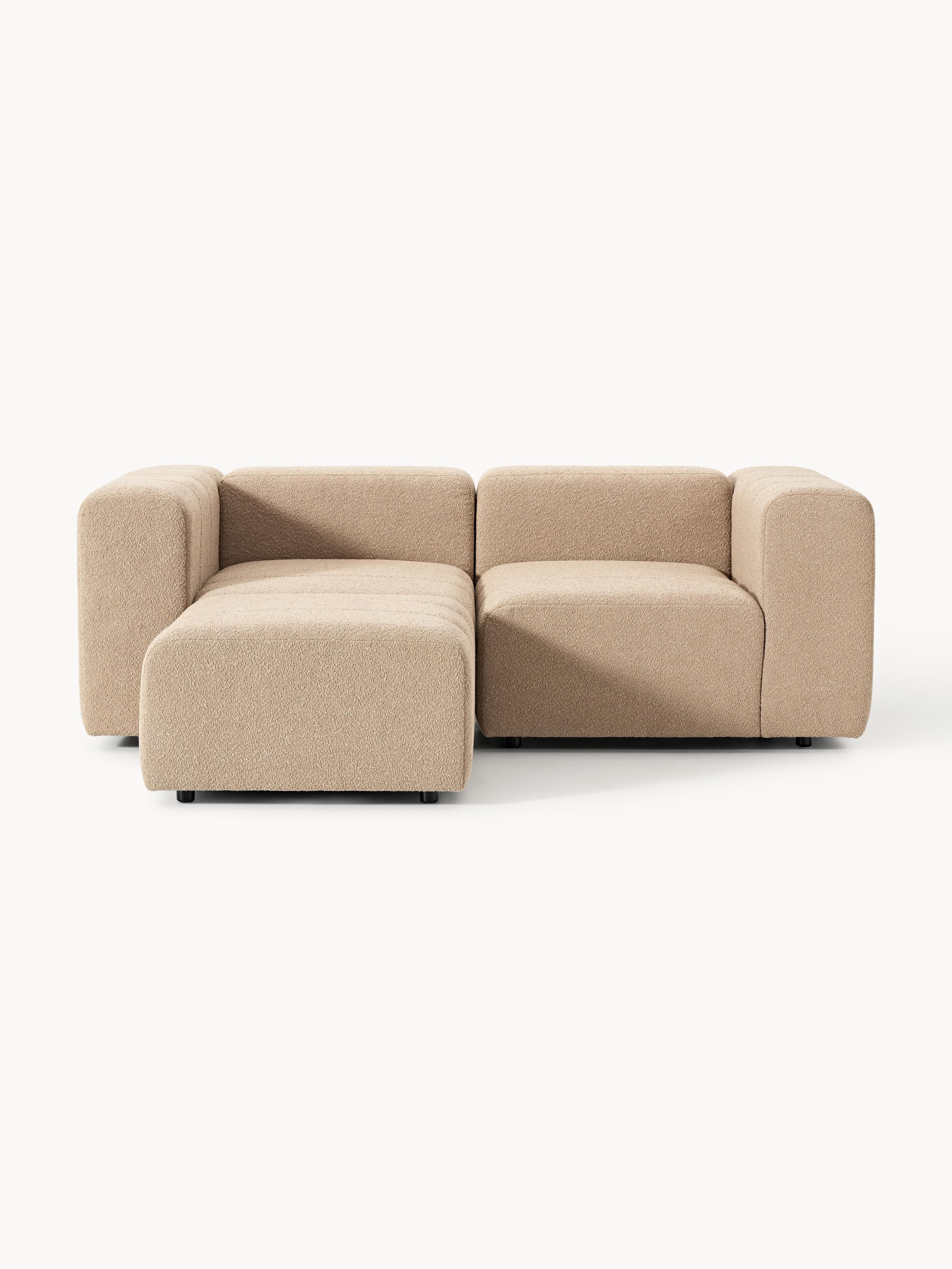 Lena Bouclé Modular Sofa (2-seater) with Ottoman (left/right)
