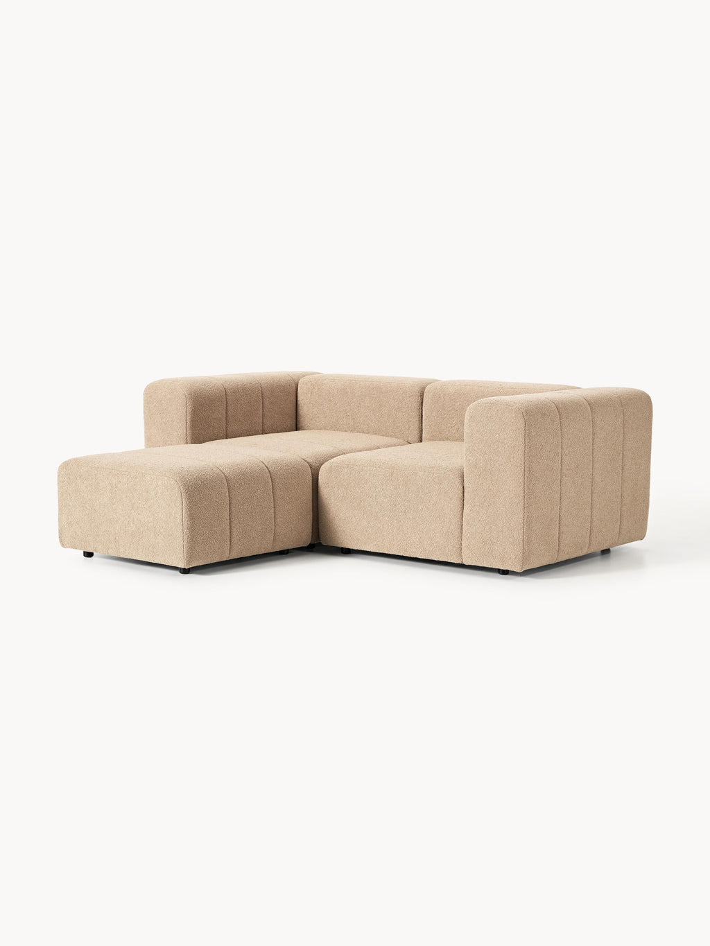 Lena Bouclé Modular Sofa (2-seater) with Ottoman (left/right)