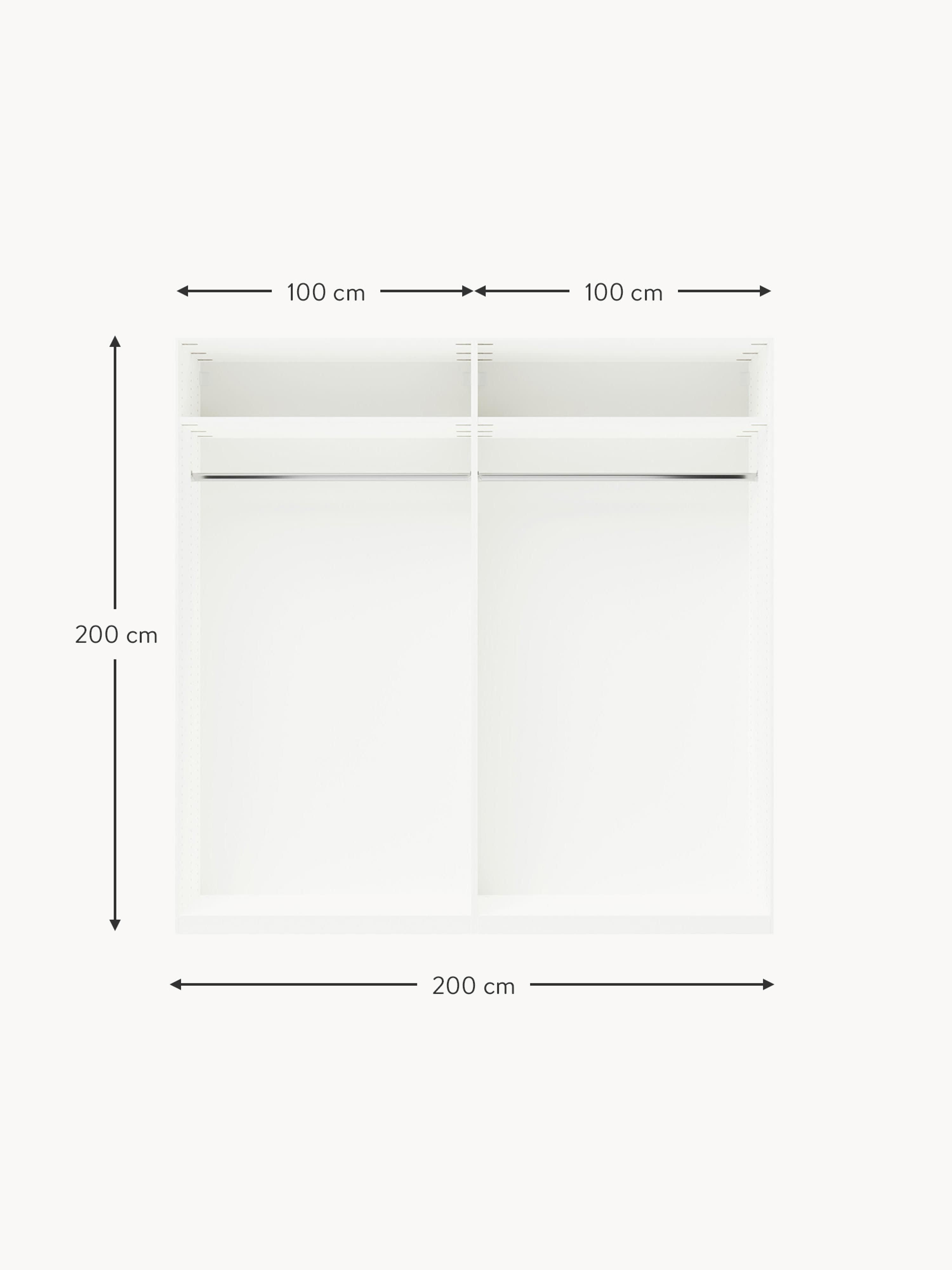 Charlotte Modular Hinged Door Wardrobe, 200 cm Wide, in various sizes