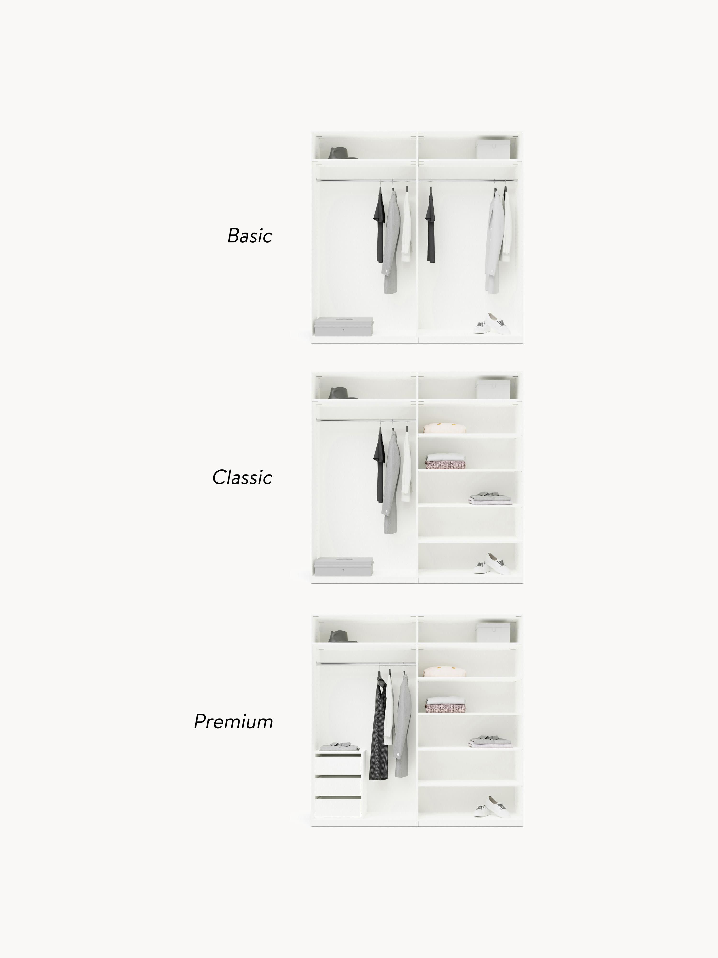 Charlotte Modular Hinged Door Wardrobe, 200 cm Wide, in various sizes