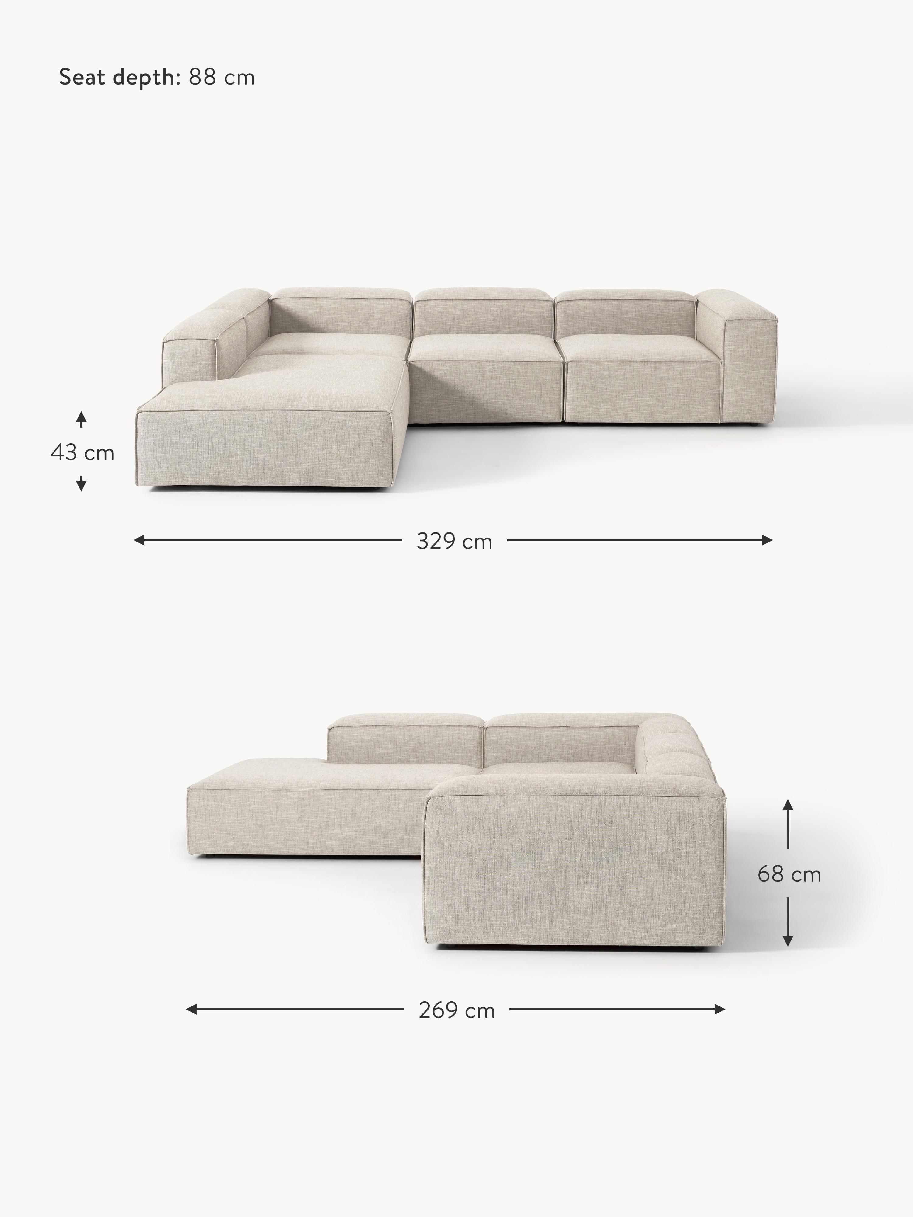 Lennon Linen Blend Modular Corner Sofa (4-seater)
