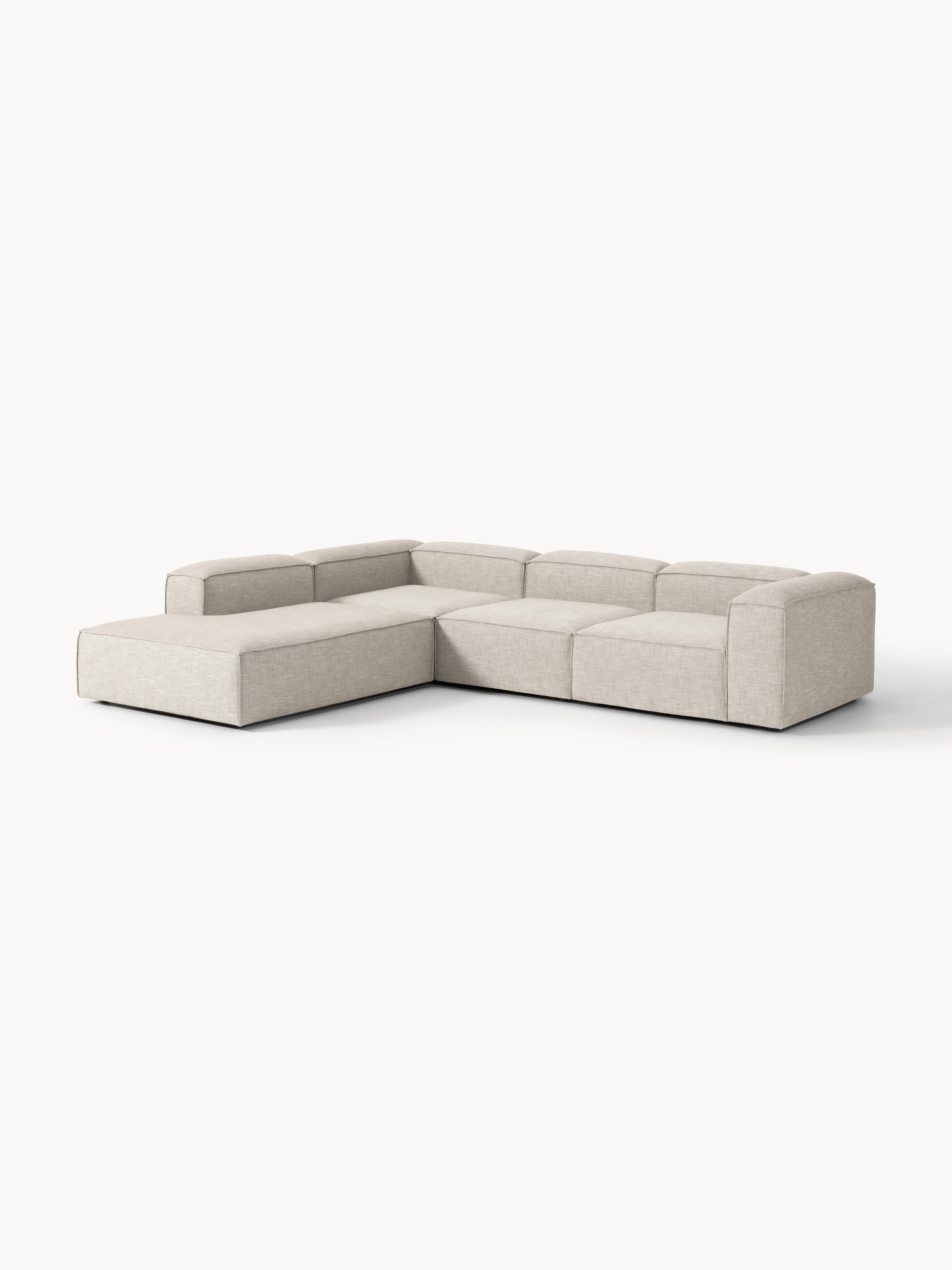 Lennon Linen Blend Modular Corner Sofa (4-seater)